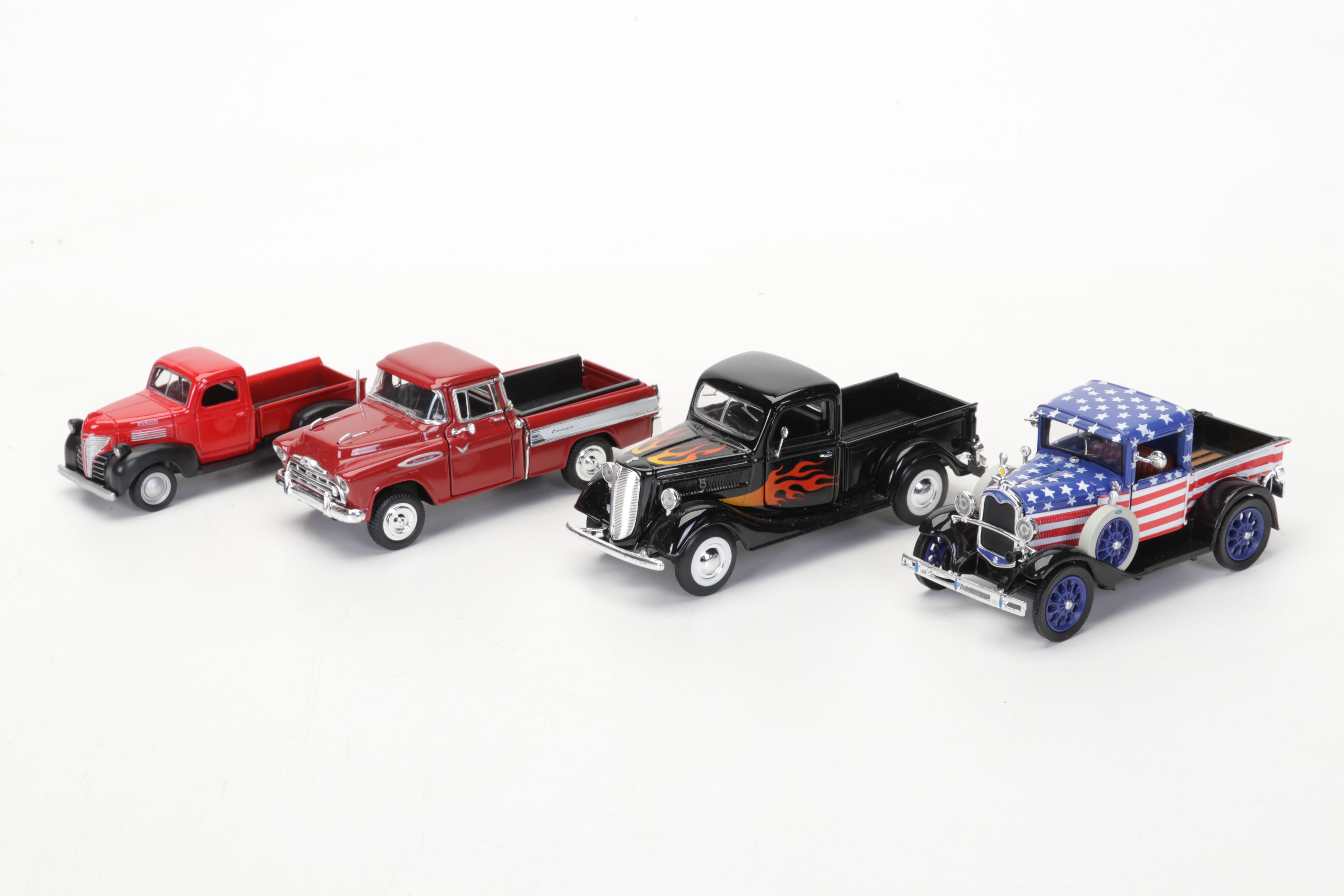 Diecast Metal and Plastic Pick-up Trucks and Motorcycles