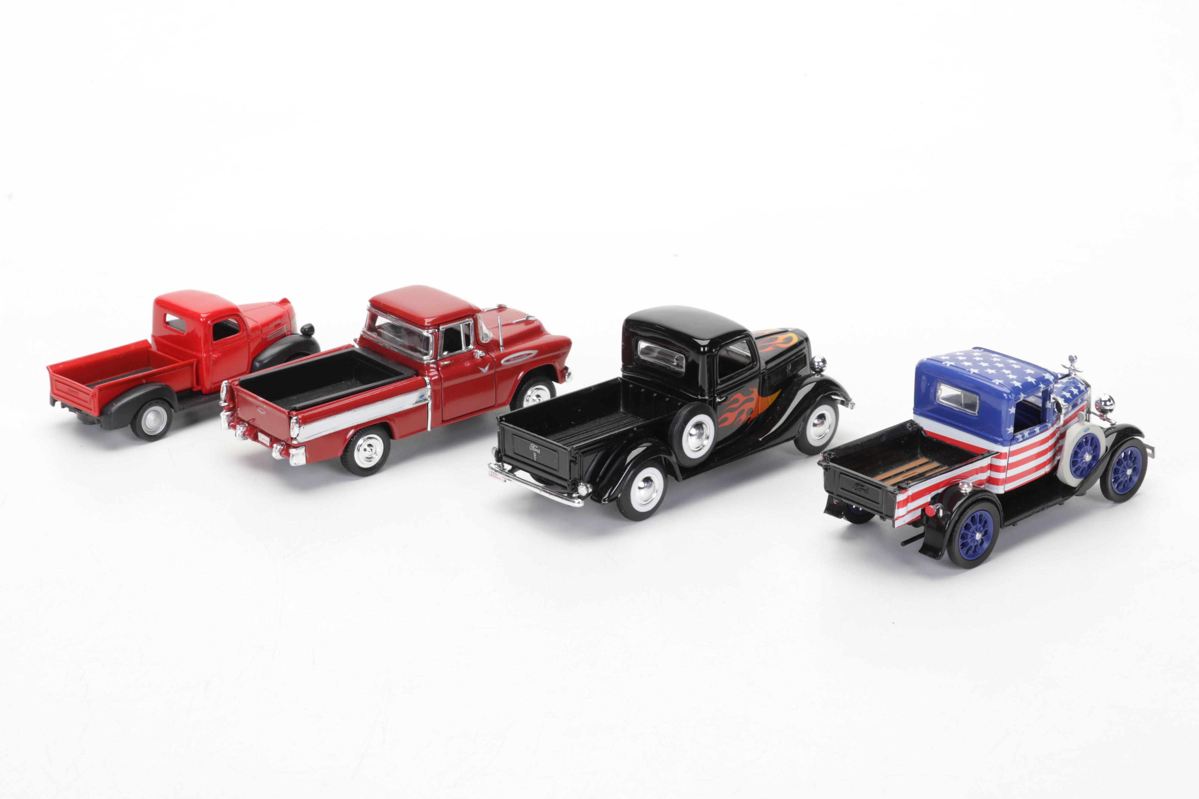 Diecast Metal and Plastic Pick-up Trucks and Motorcycles