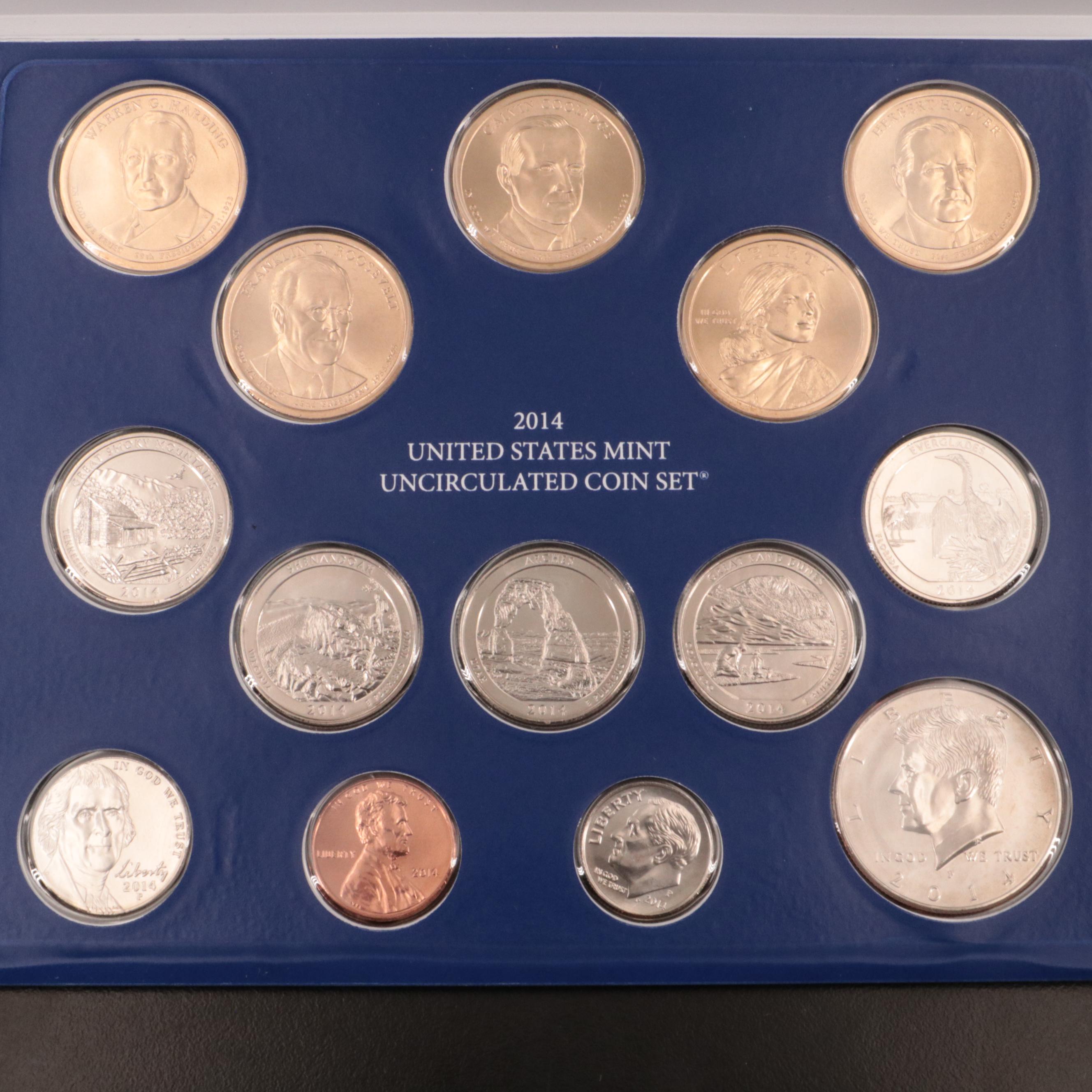 Six Different U.S. Mint Uncirculated Coin Sets