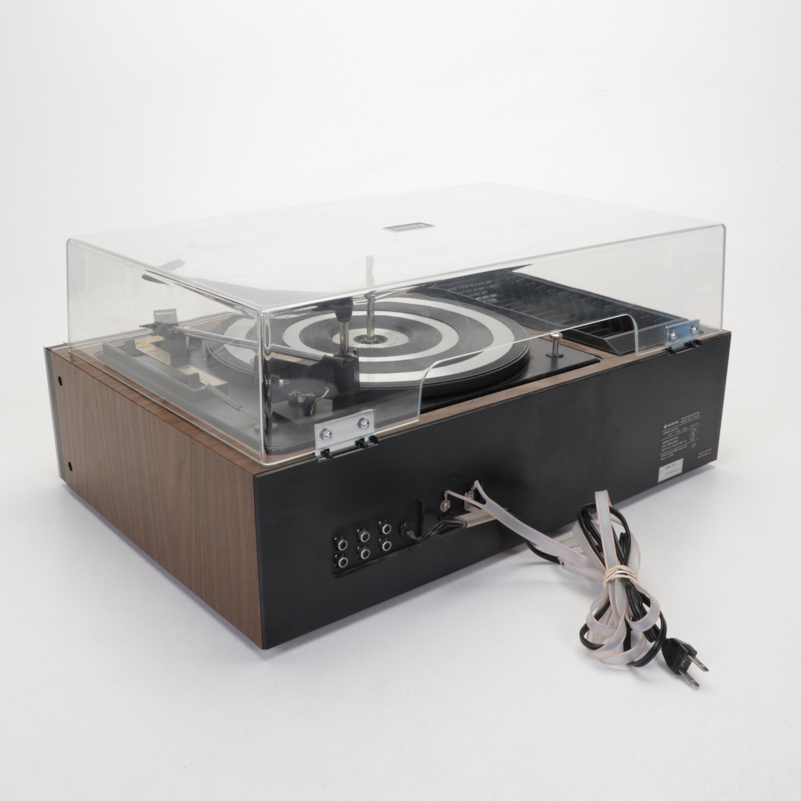 60s/70s/80s Records & Sanyo JXT 6430 Turntable and Cassette Player Music System