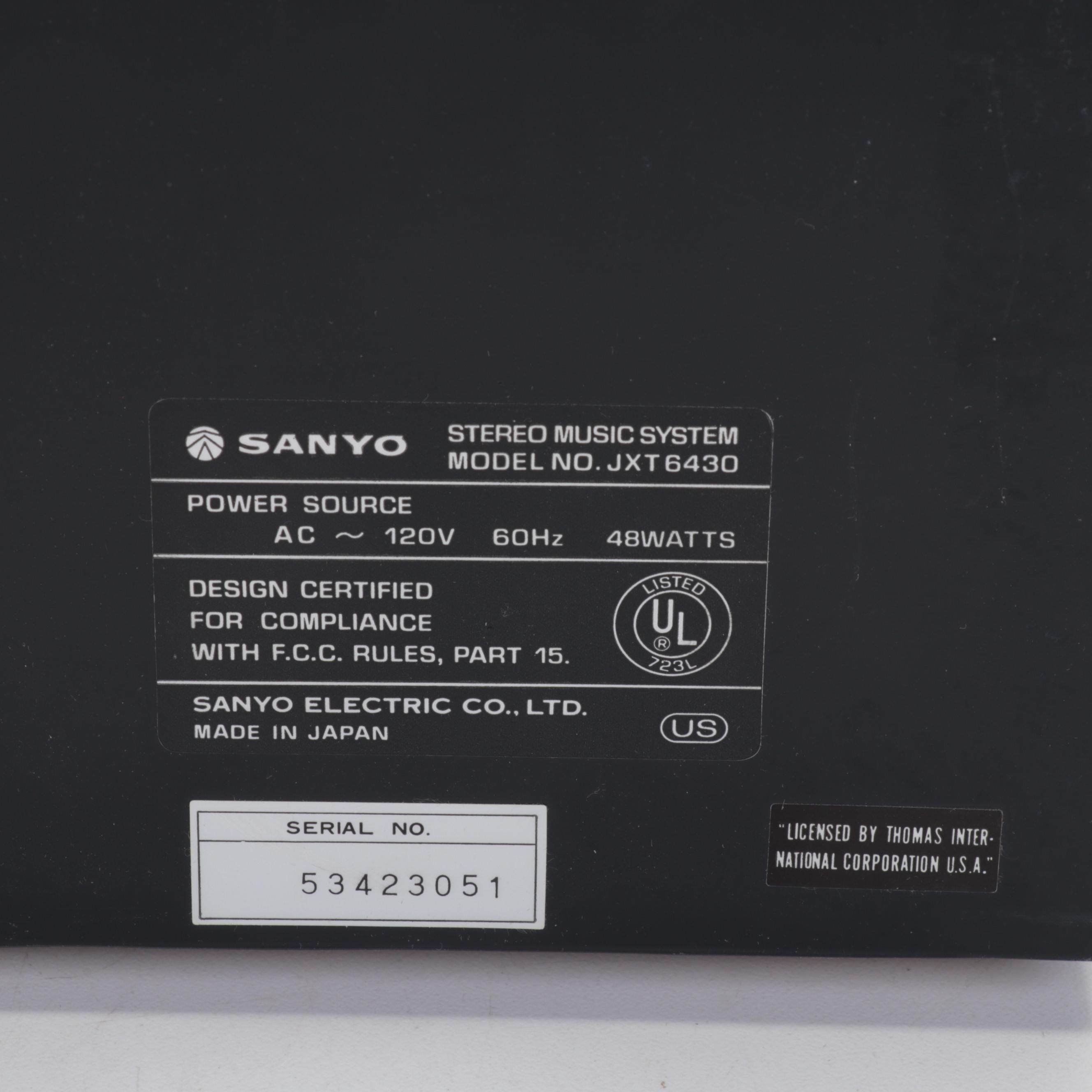 60s/70s/80s Records & Sanyo JXT 6430 Turntable and Cassette Player Music System