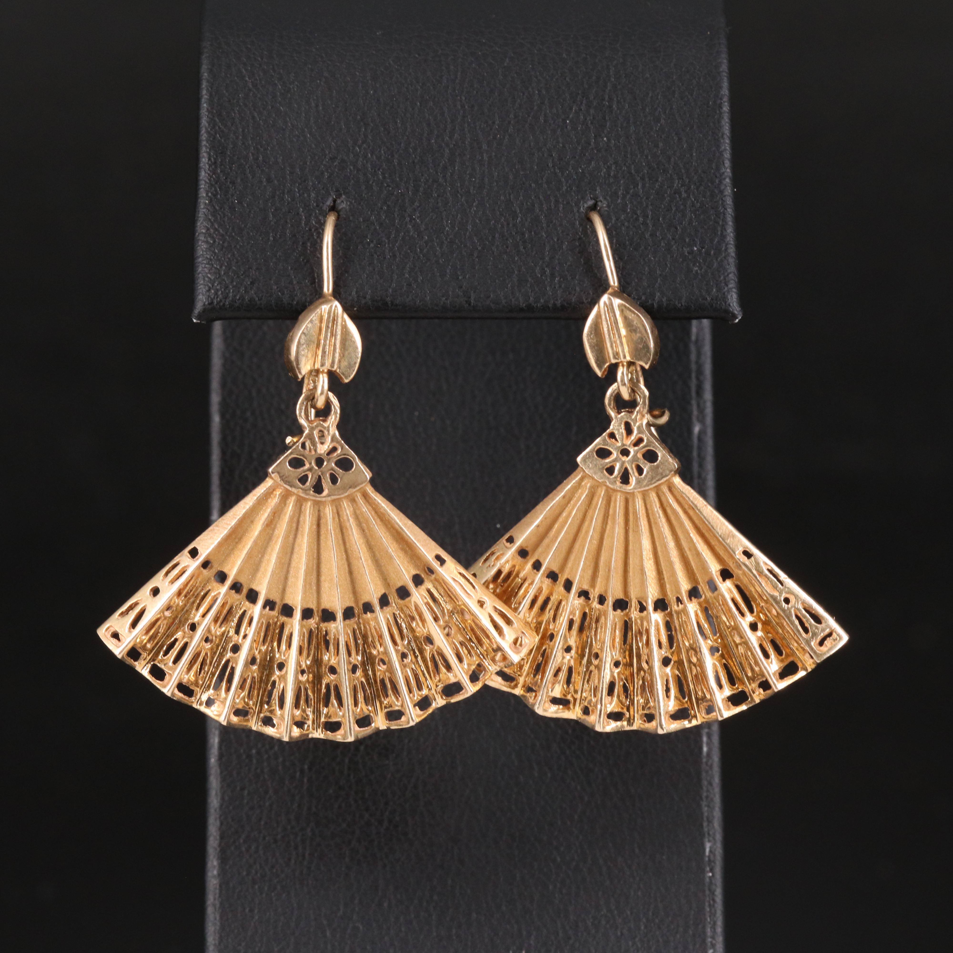 14K Fan Earrings