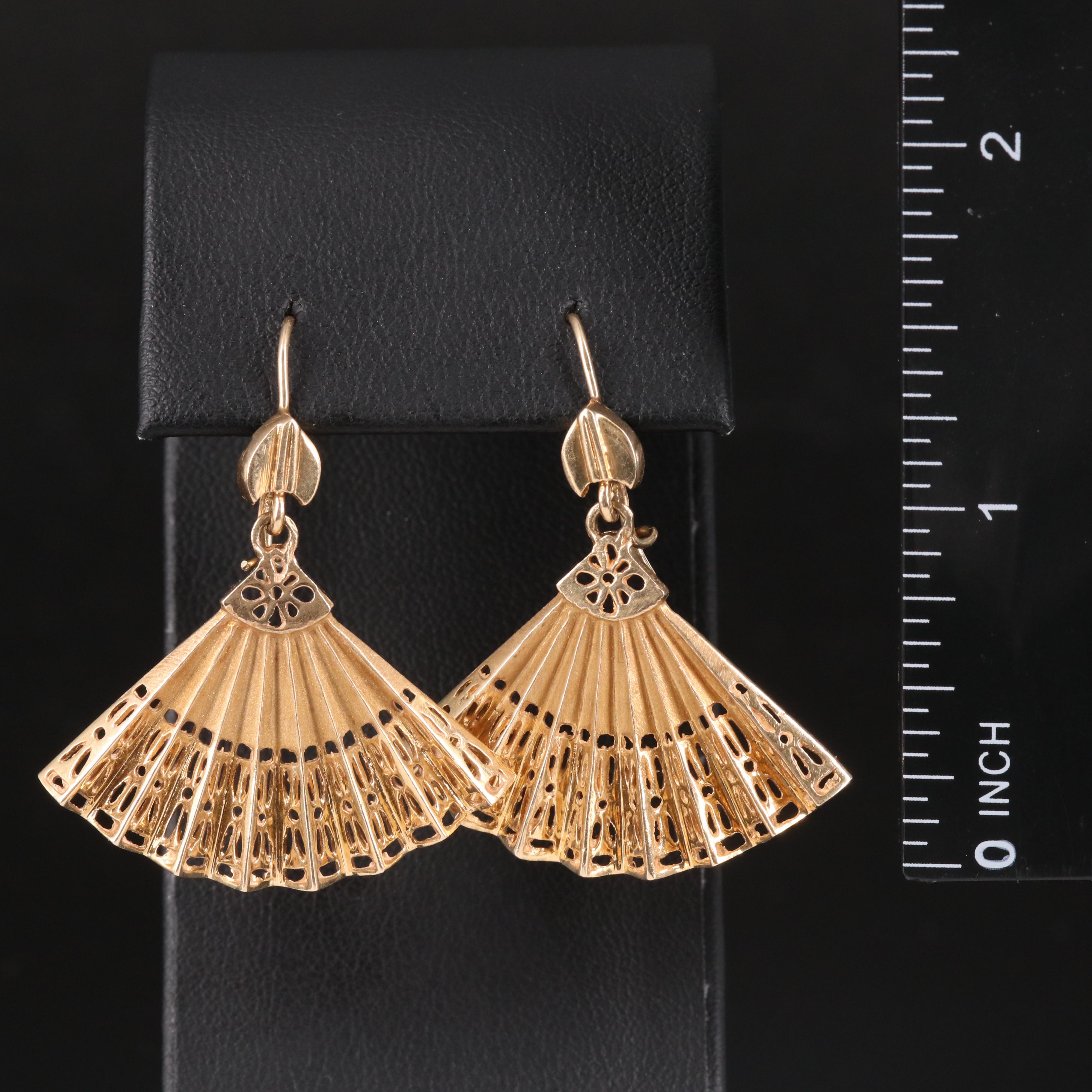 14K Fan Earrings
