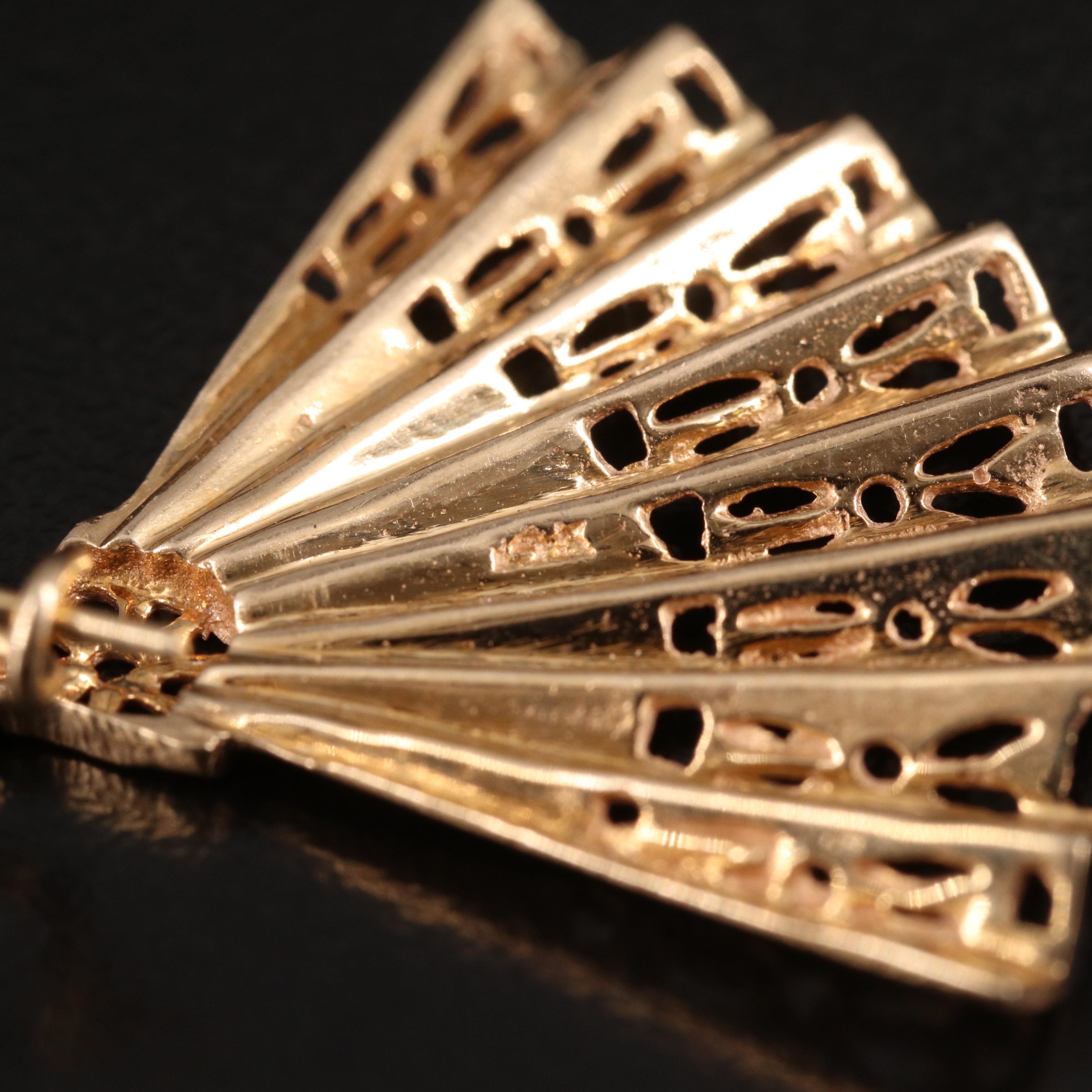 14K Fan Earrings