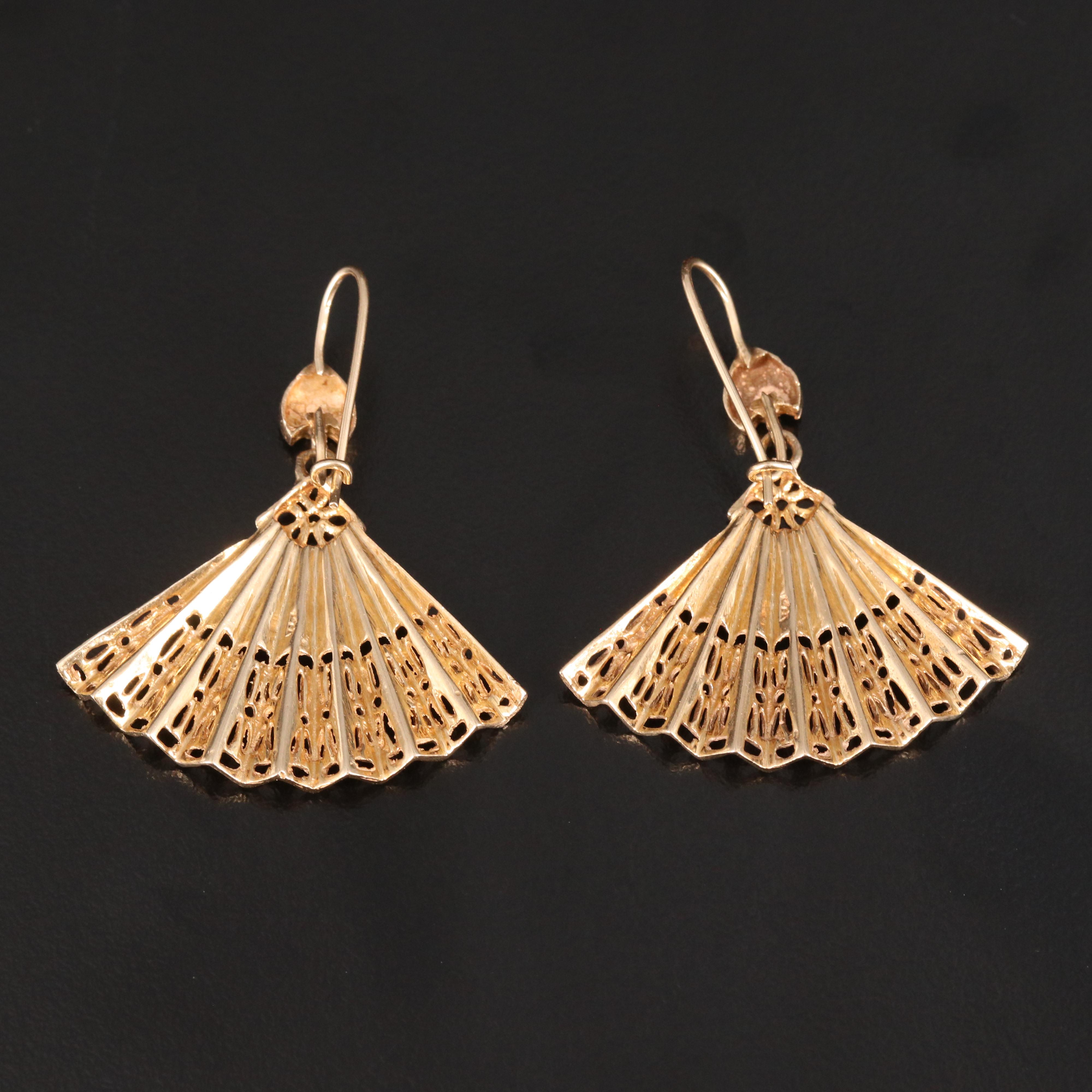 14K Fan Earrings