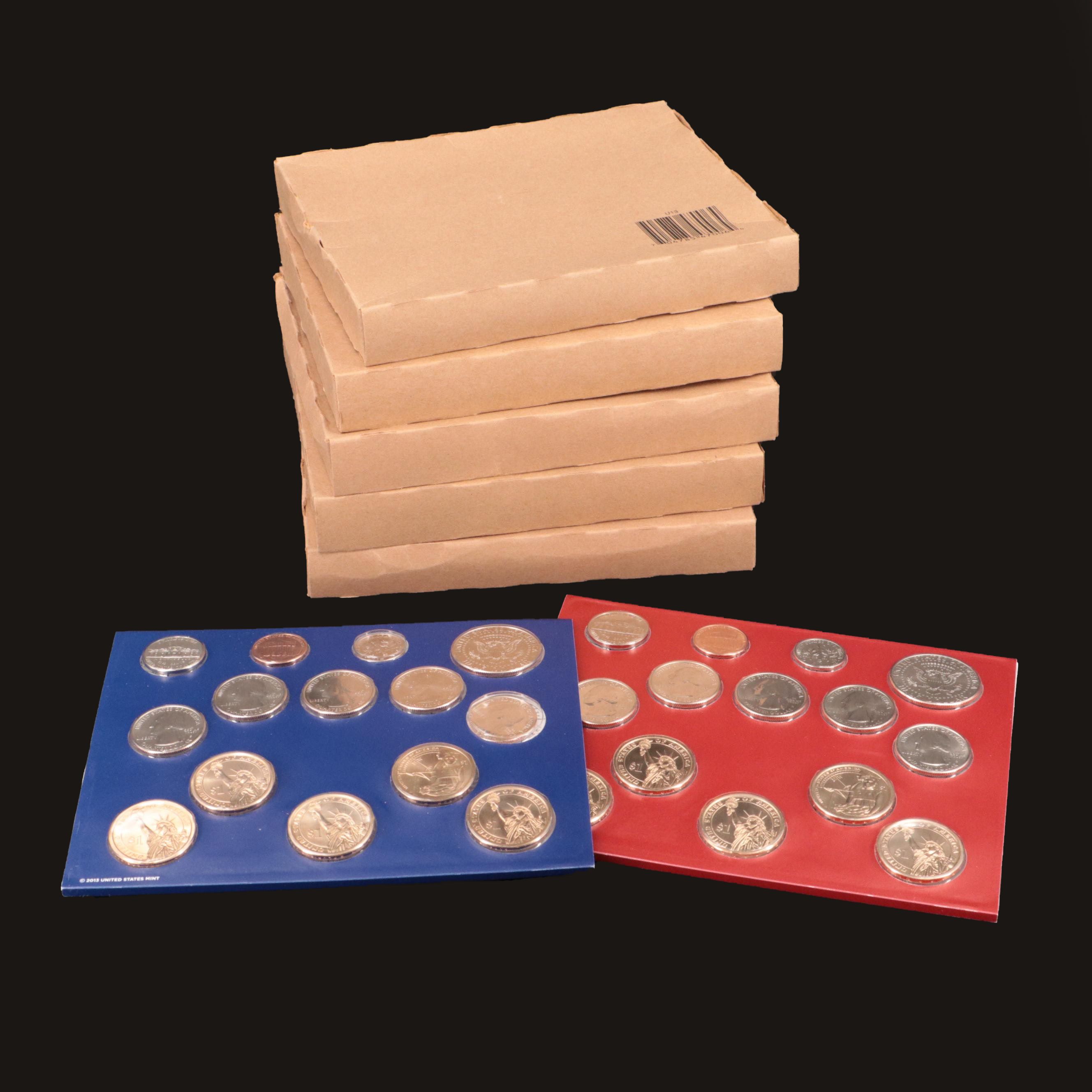Six Different U.S. Mint Uncirculated Coin Sets