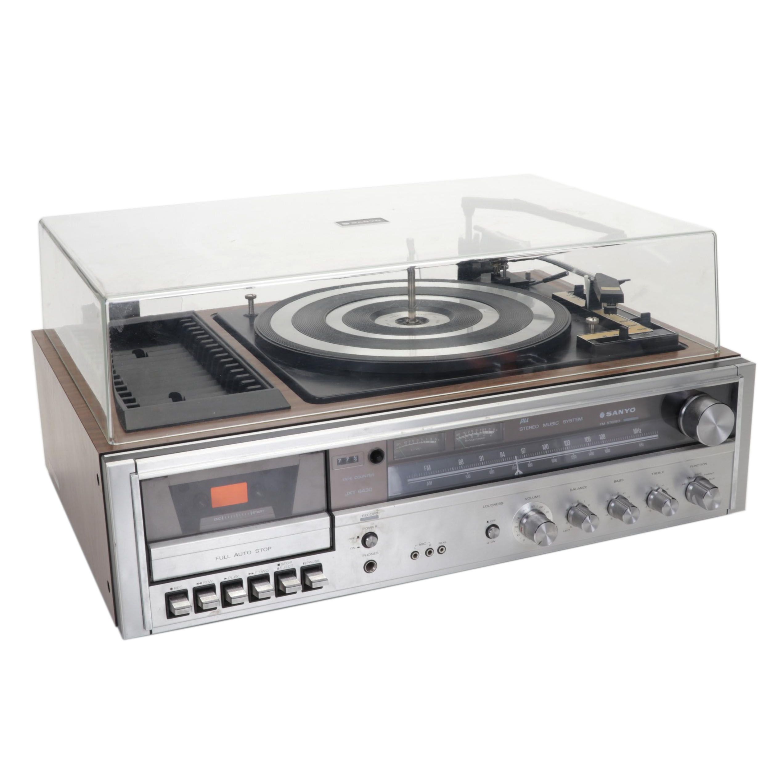 60s/70s/80s Records & Sanyo JXT 6430 Turntable and Cassette Player Music System