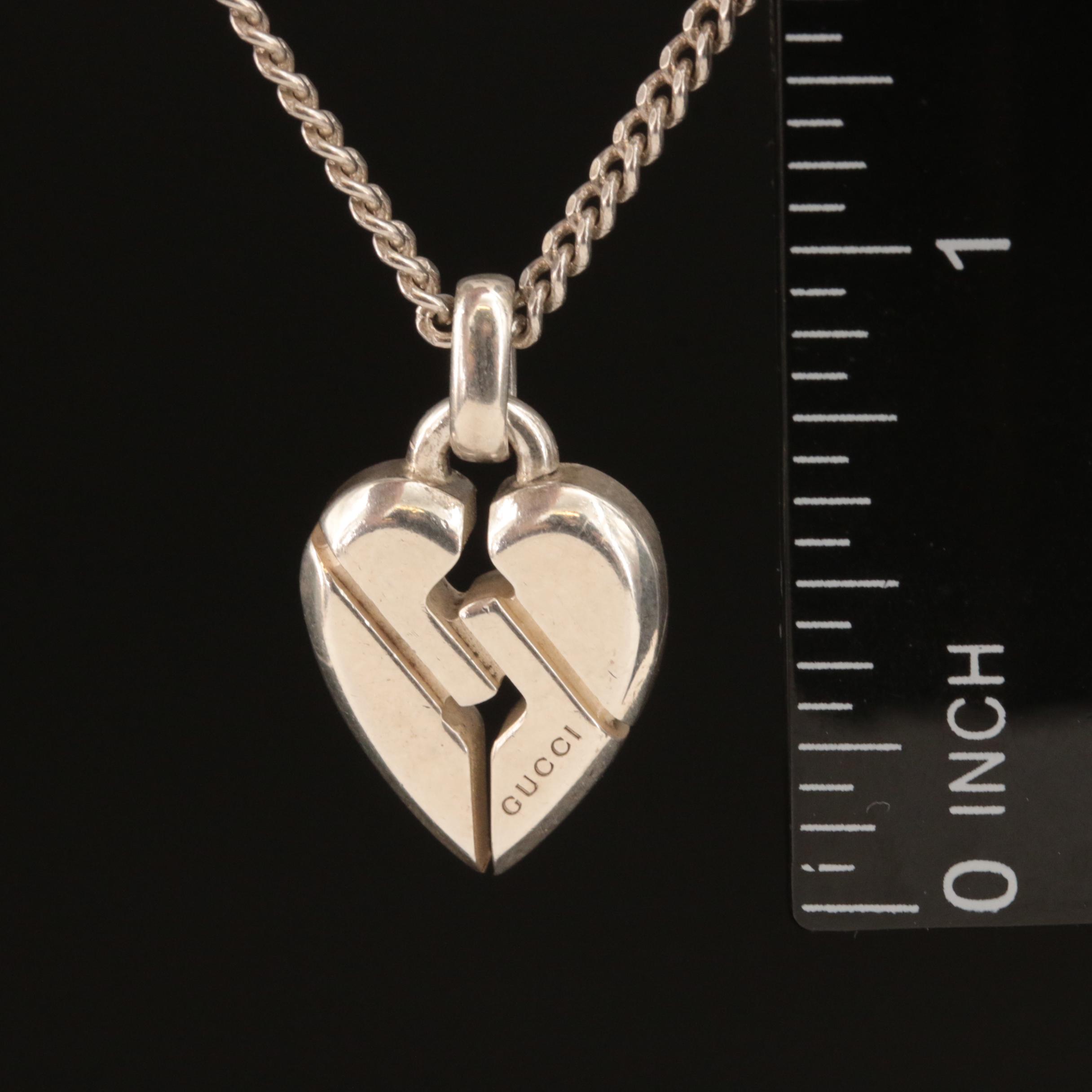 Gucci Sterling Heart Pendant Necklace