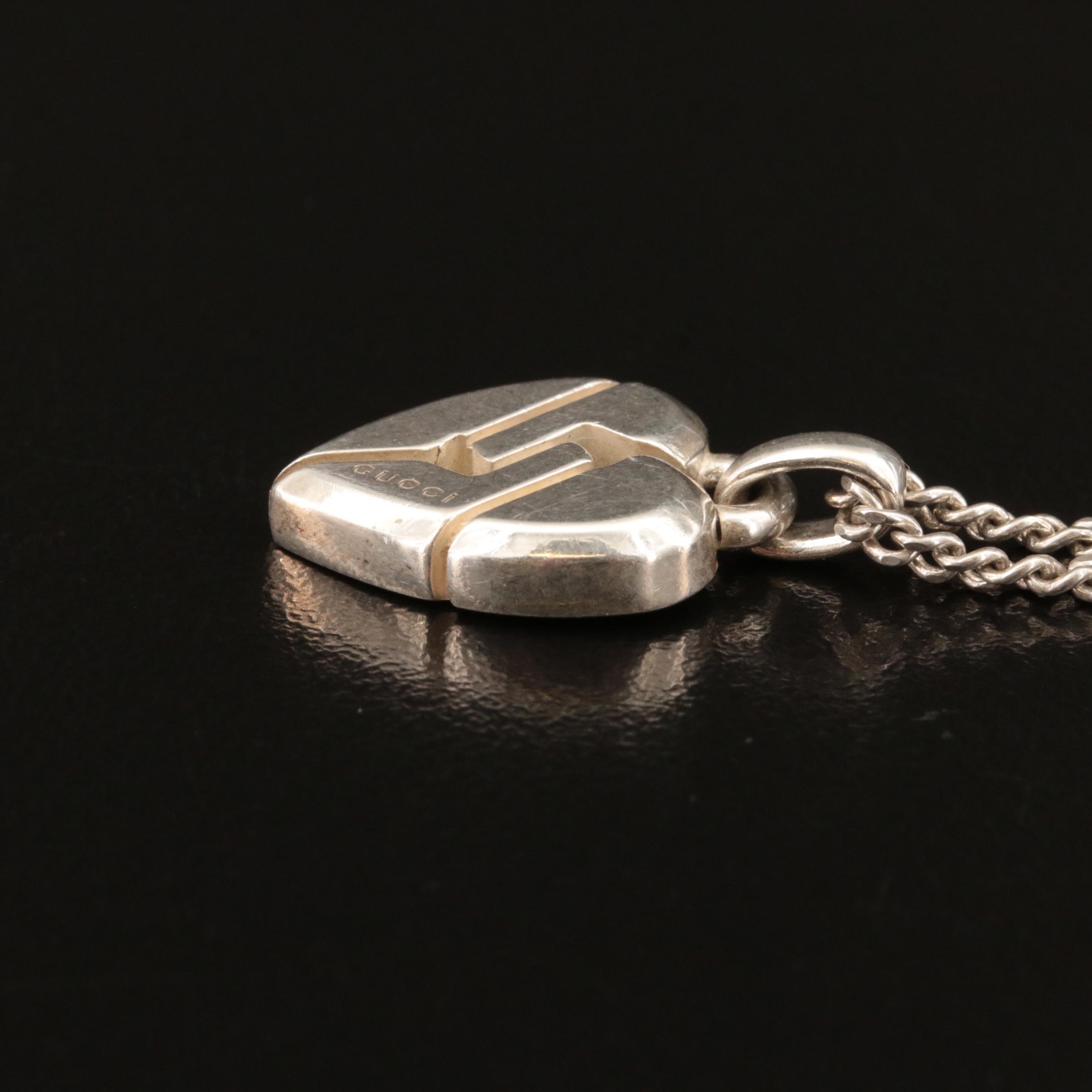 Gucci Sterling Heart Pendant Necklace