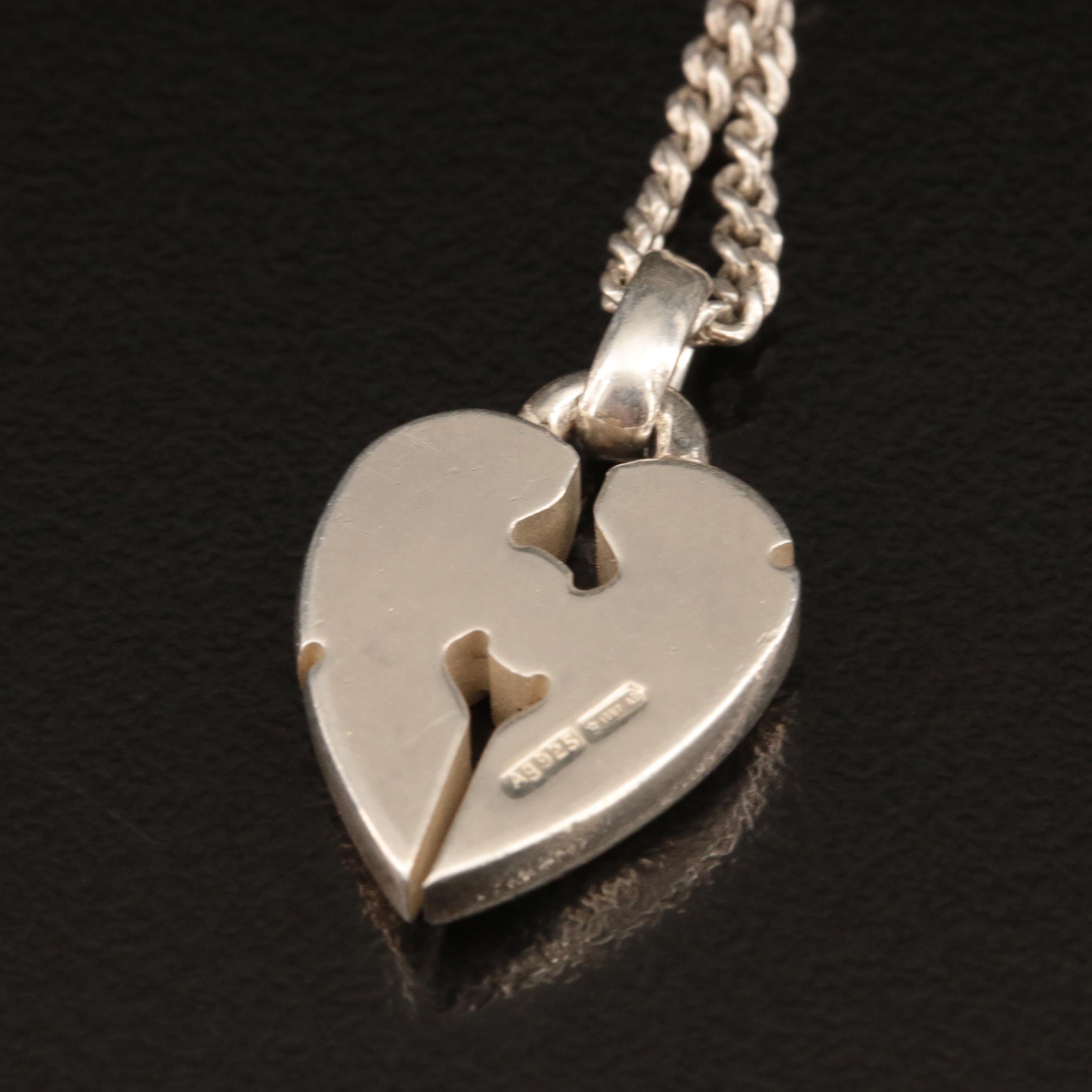 Gucci Sterling Heart Pendant Necklace