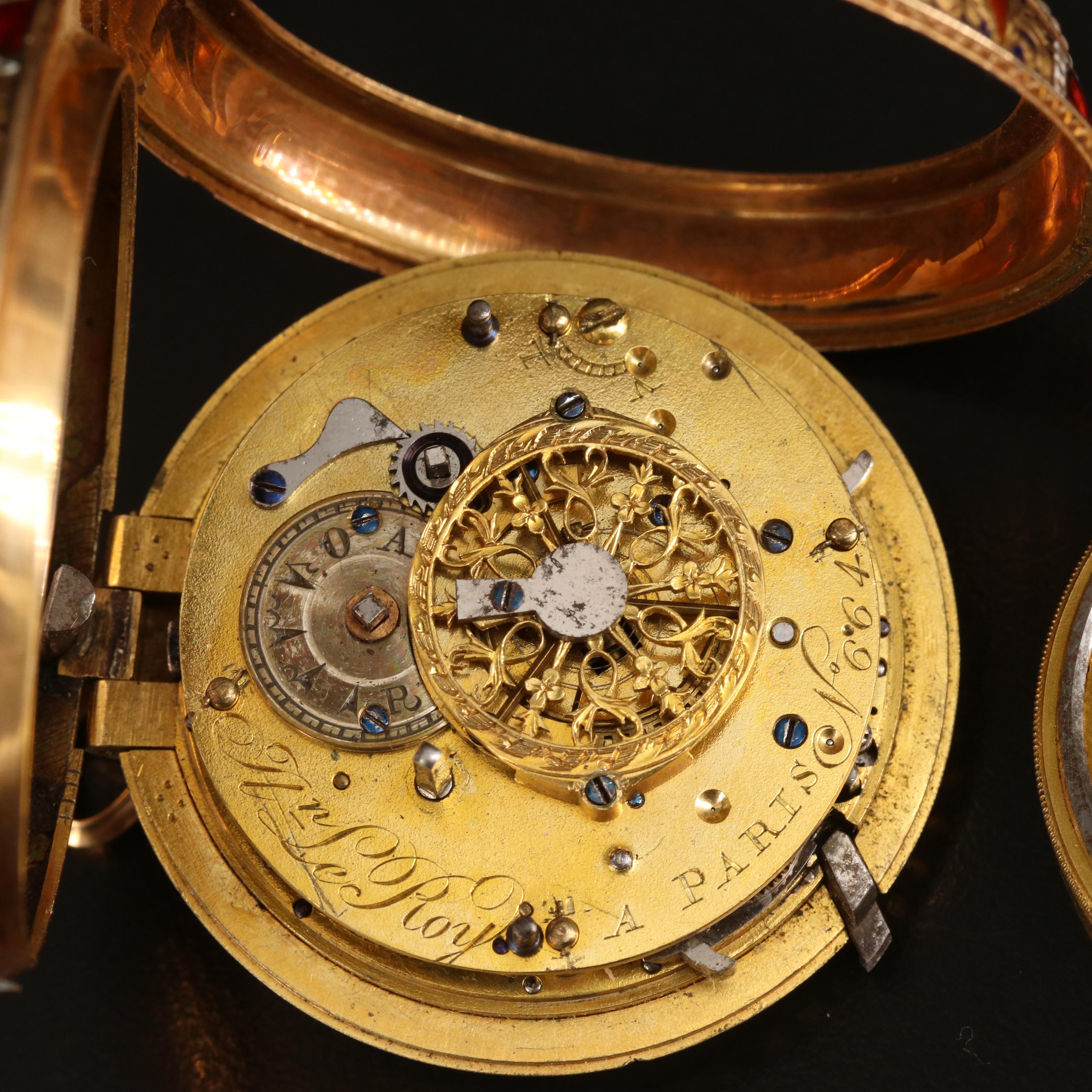 18K Pearl and Enamel Repeater Pocket Watch