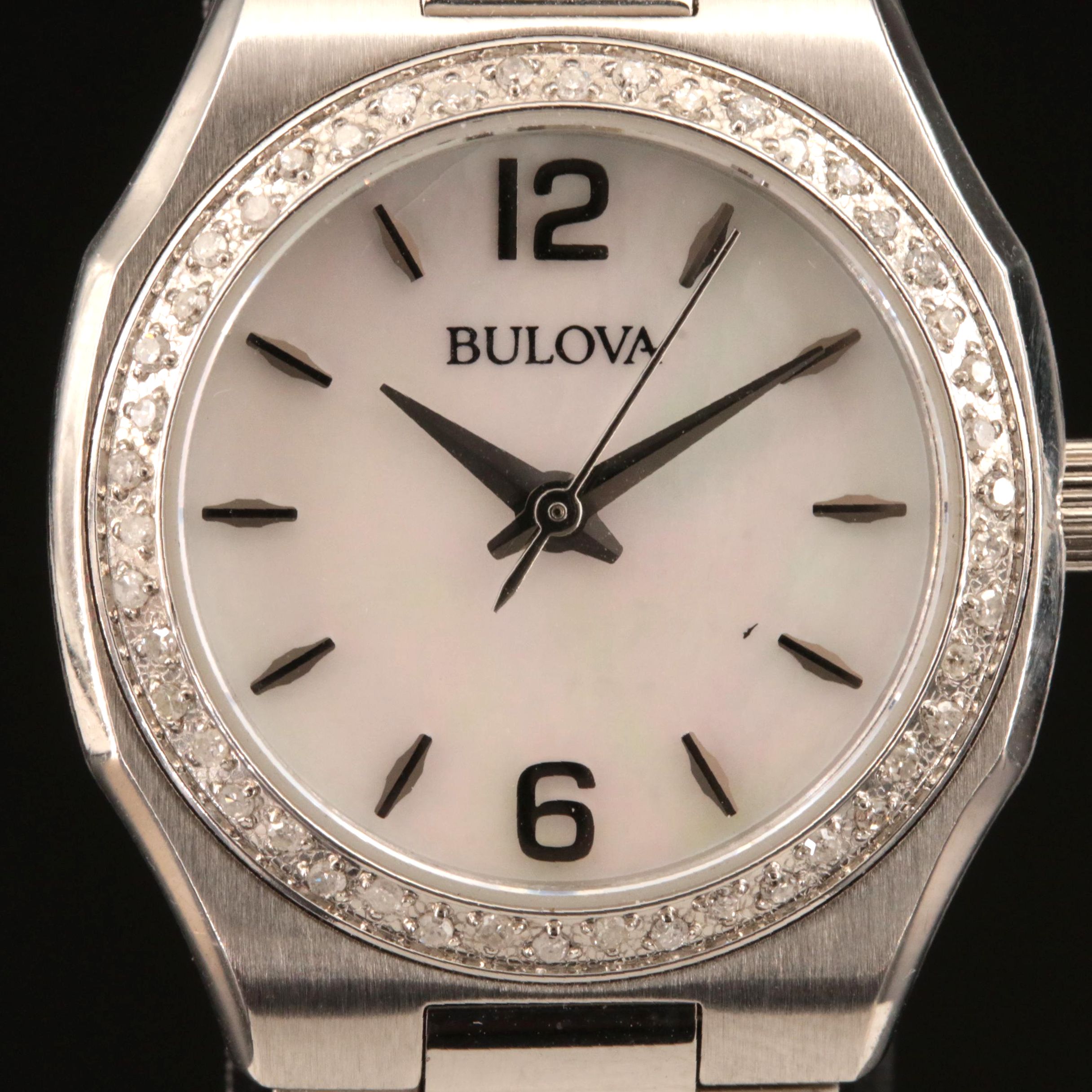 Diamond Bezel Bulova Quartz Watch