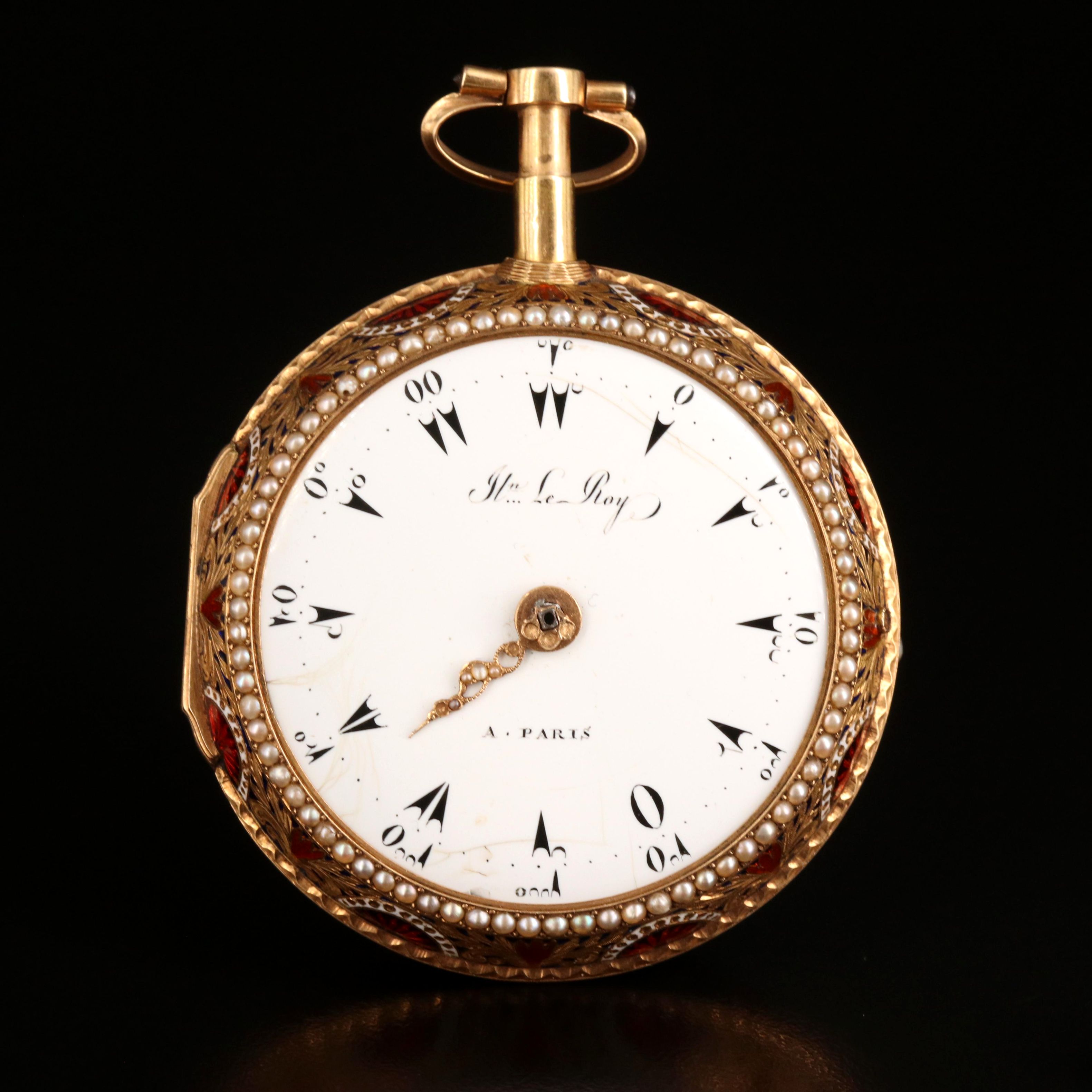 18K Pearl and Enamel Repeater Pocket Watch