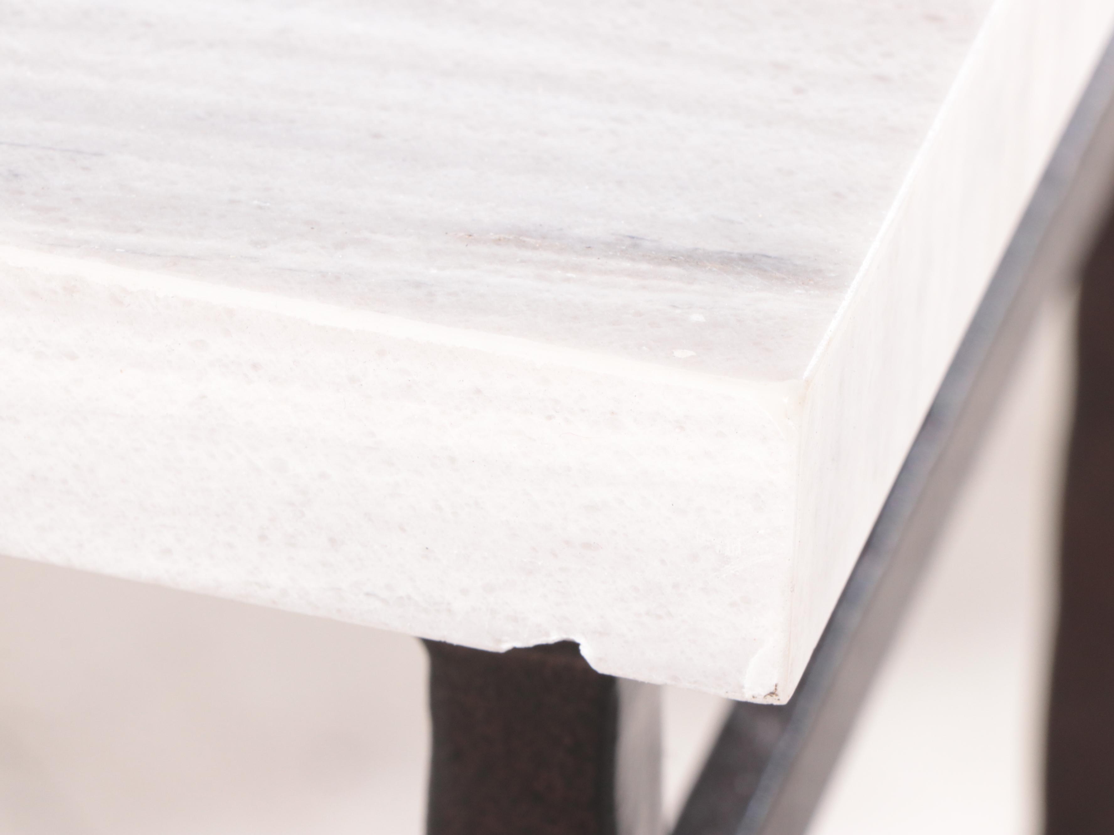 Contemporary Metal and Marble Top Console Table