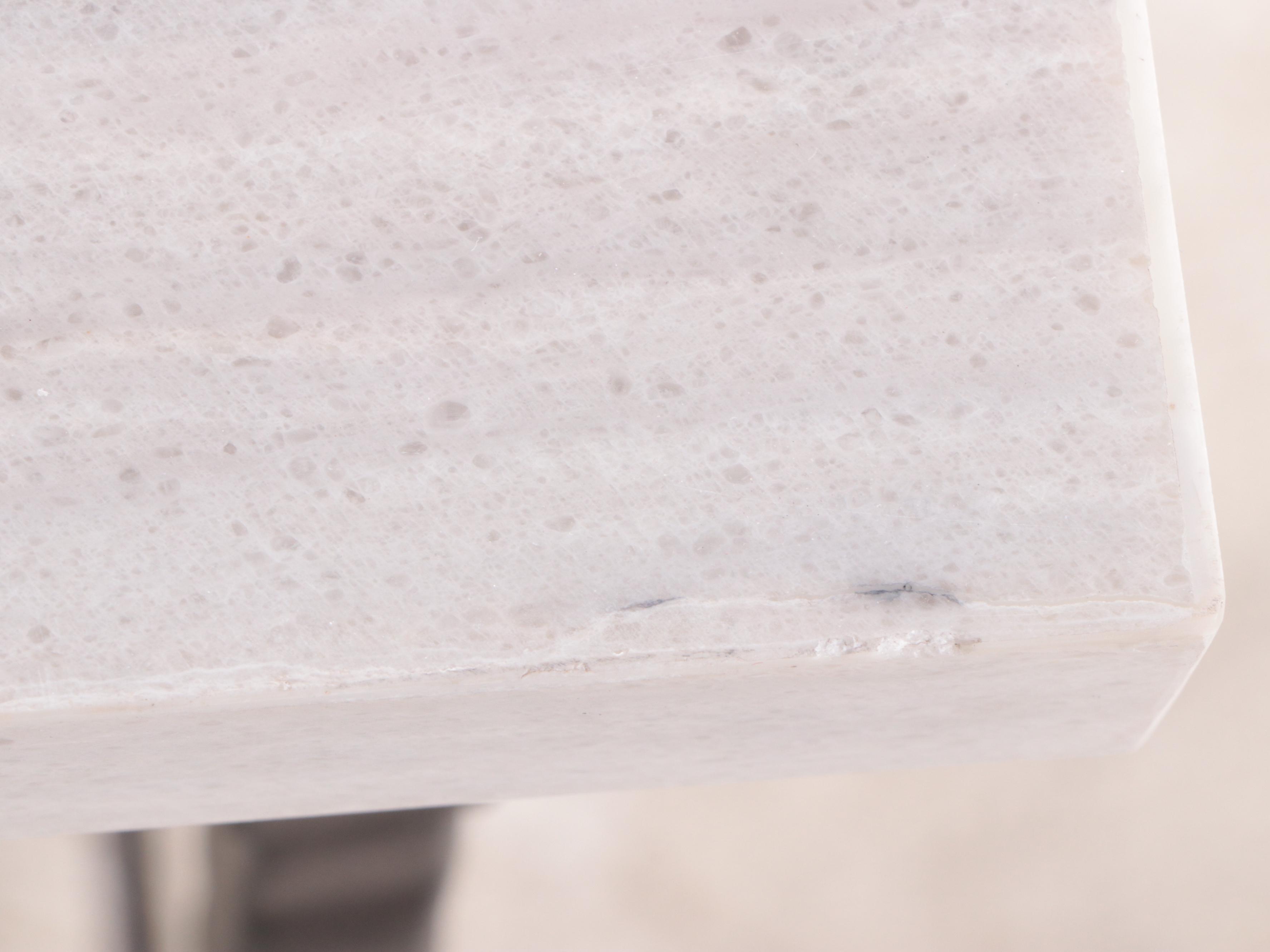 Contemporary Metal and Marble Top Console Table