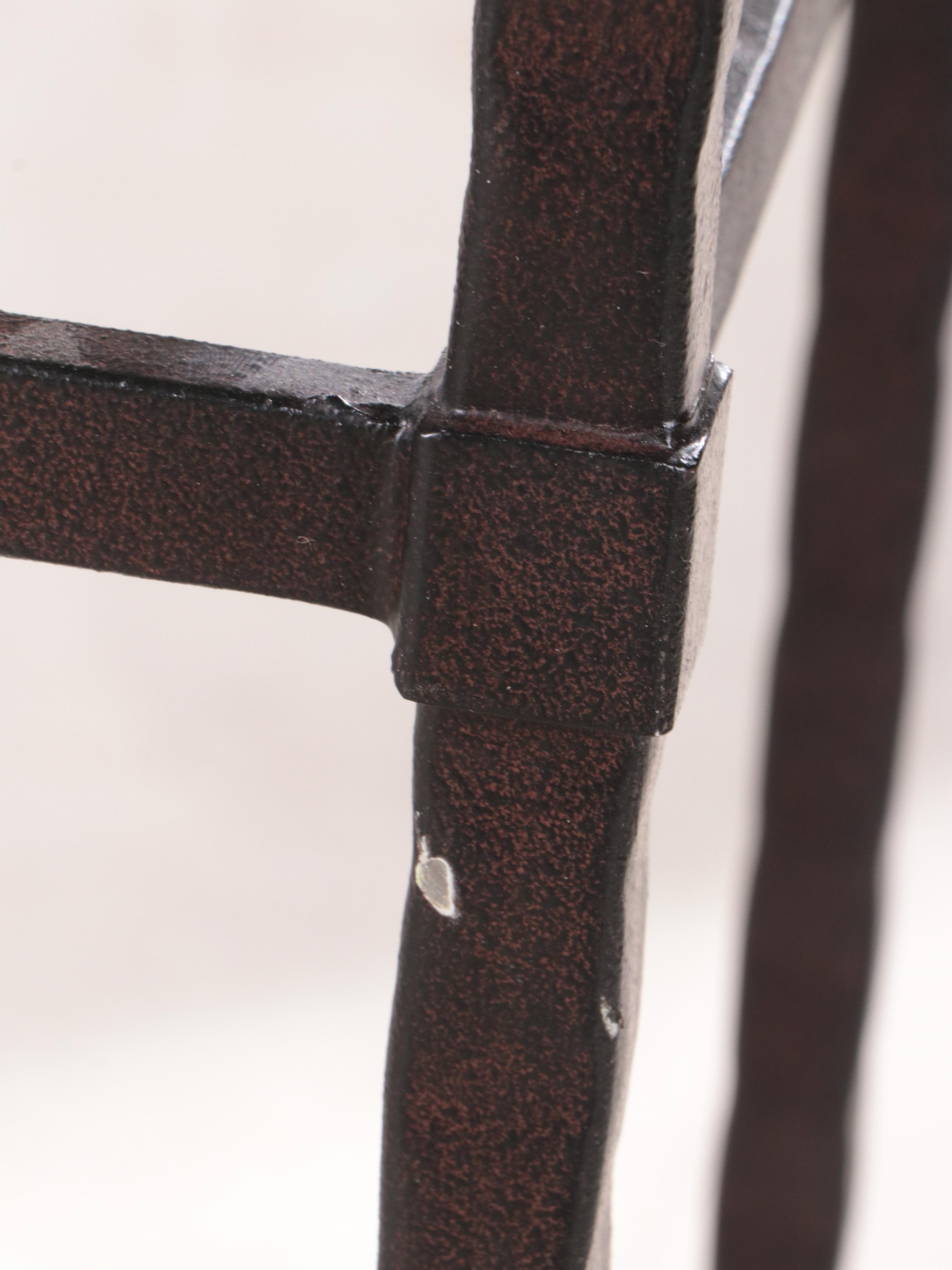 Contemporary Metal and Marble Top Console Table