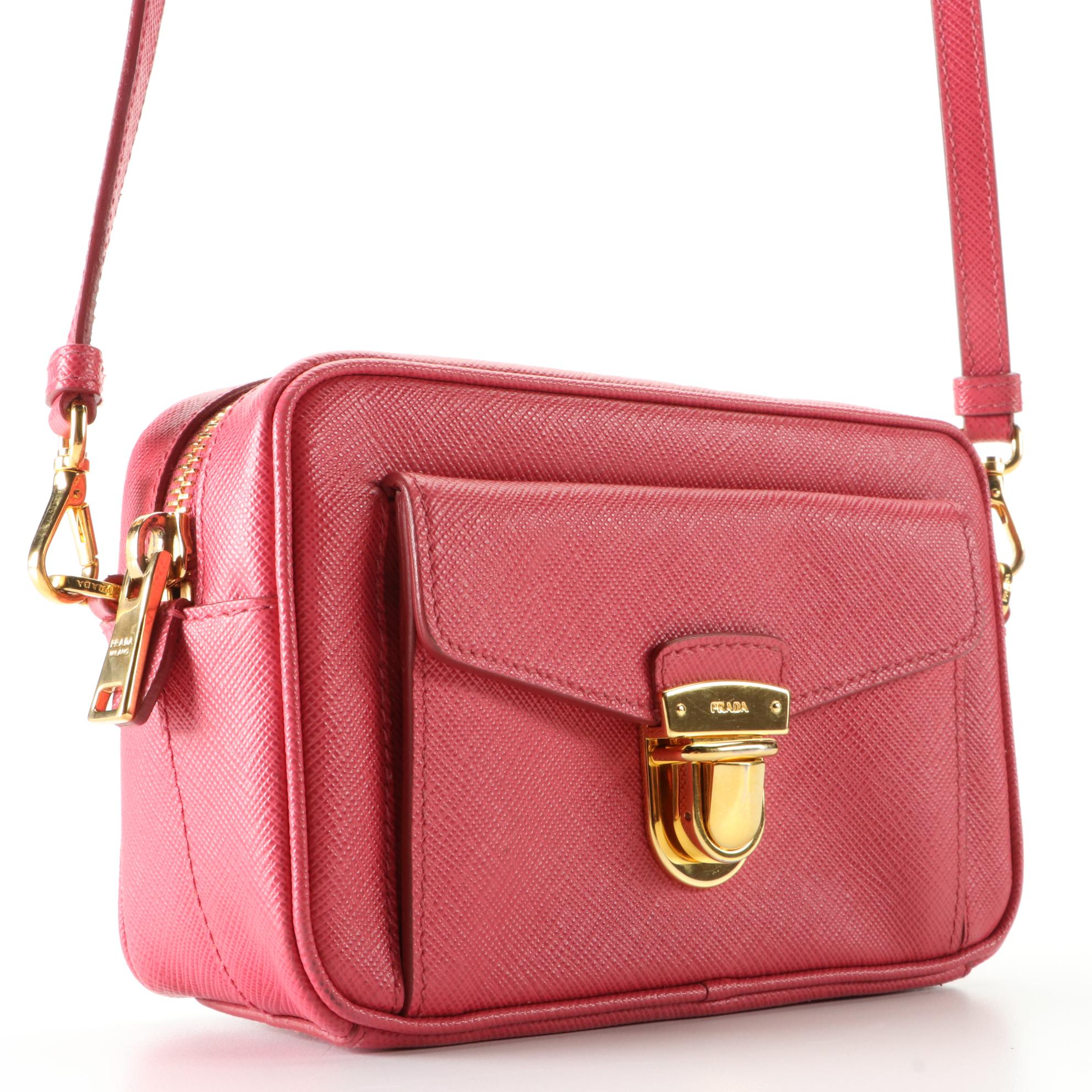 Prada Pushlock Saffiano Leather Camera Bag