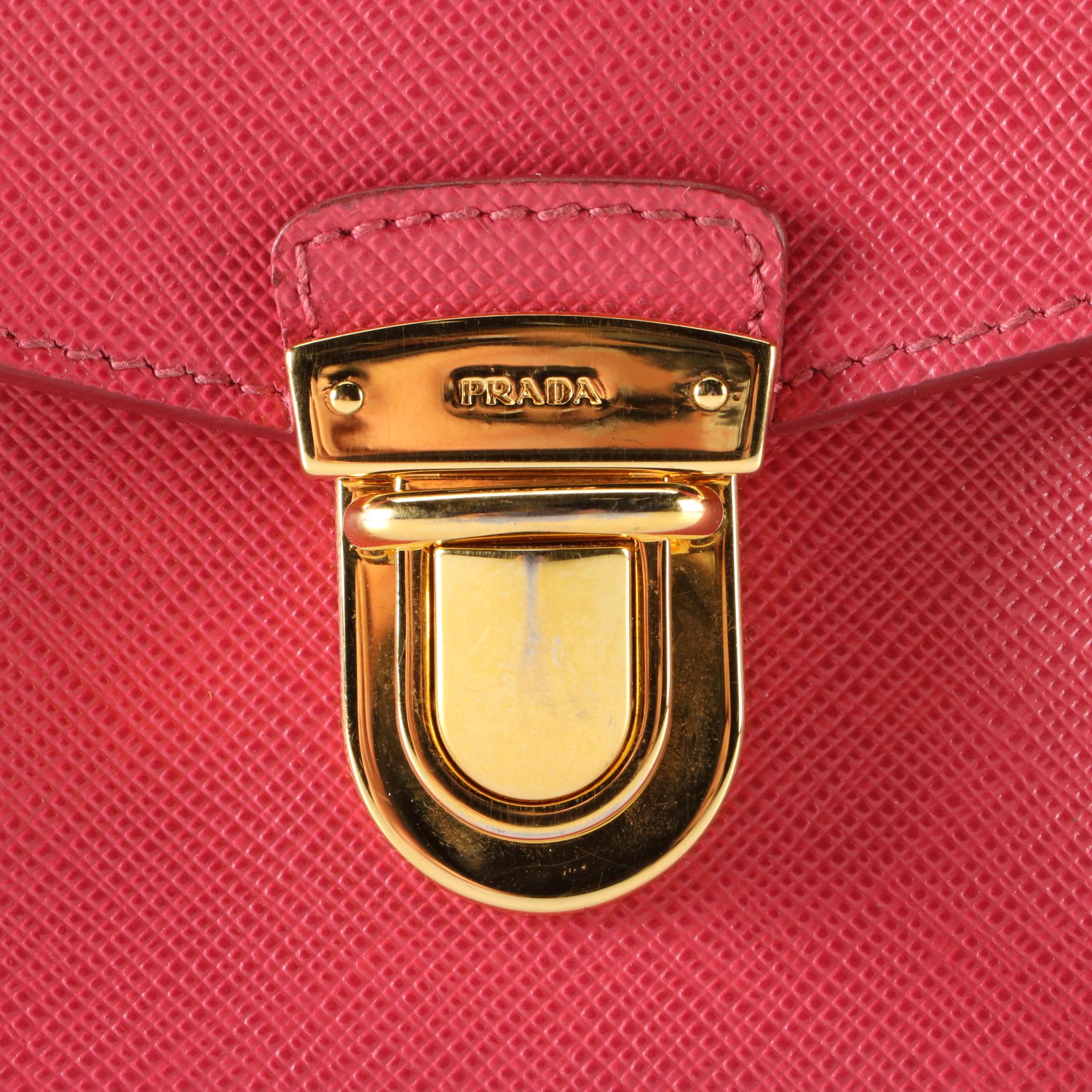 Prada Pushlock Saffiano Leather Camera Bag