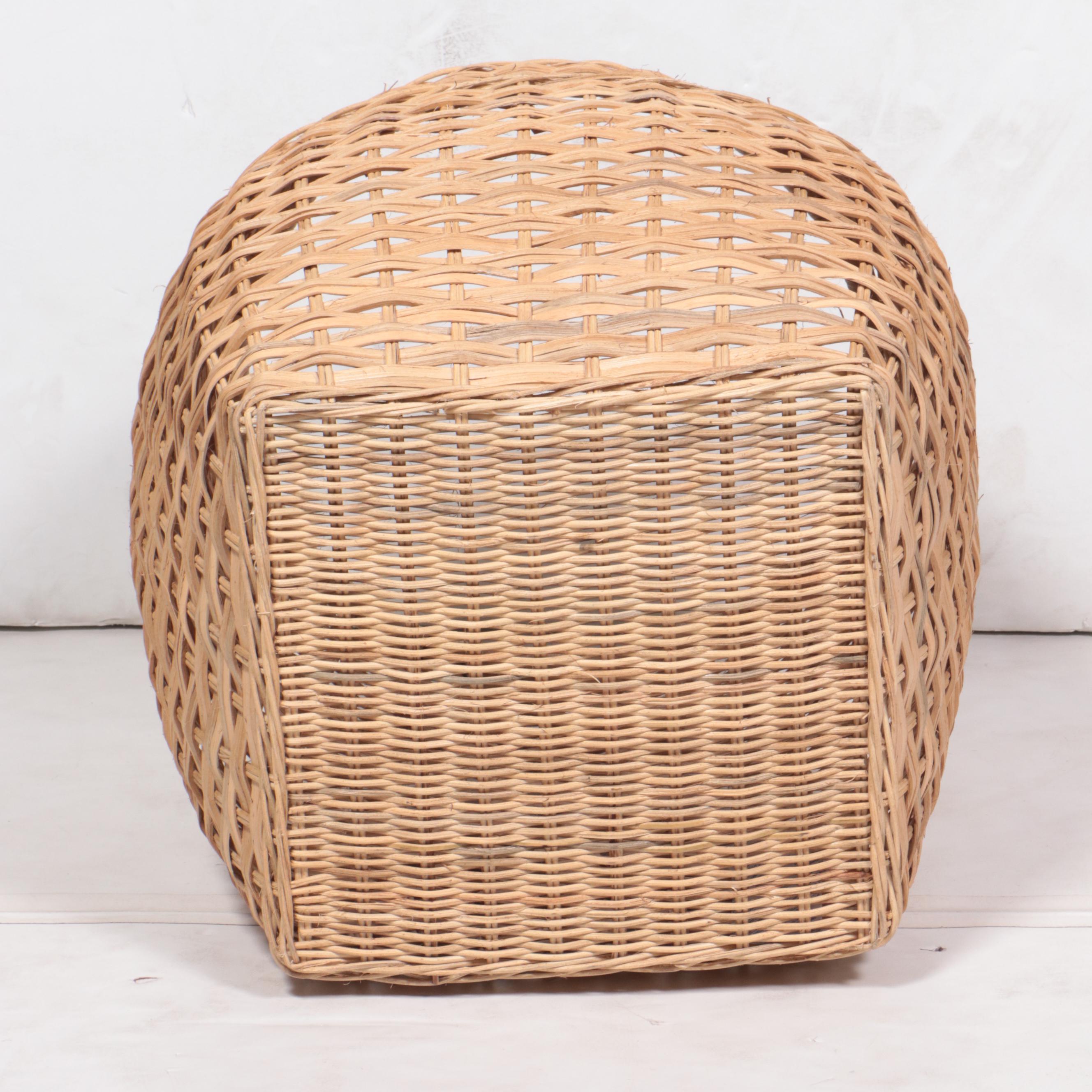 Pair of Opalhouse Designed with Jungalow Rattan Baskets with Tassel Lids