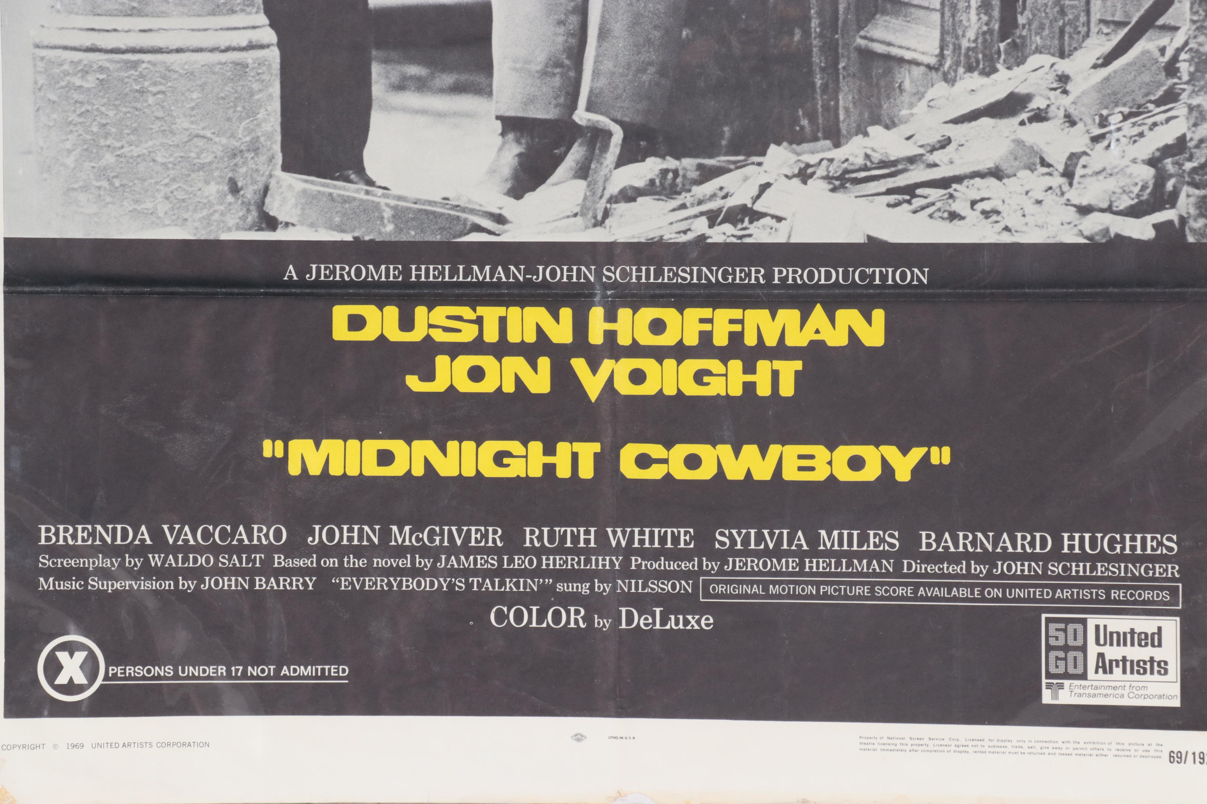 Film Release Poster "Midnight Cowboy," 1969