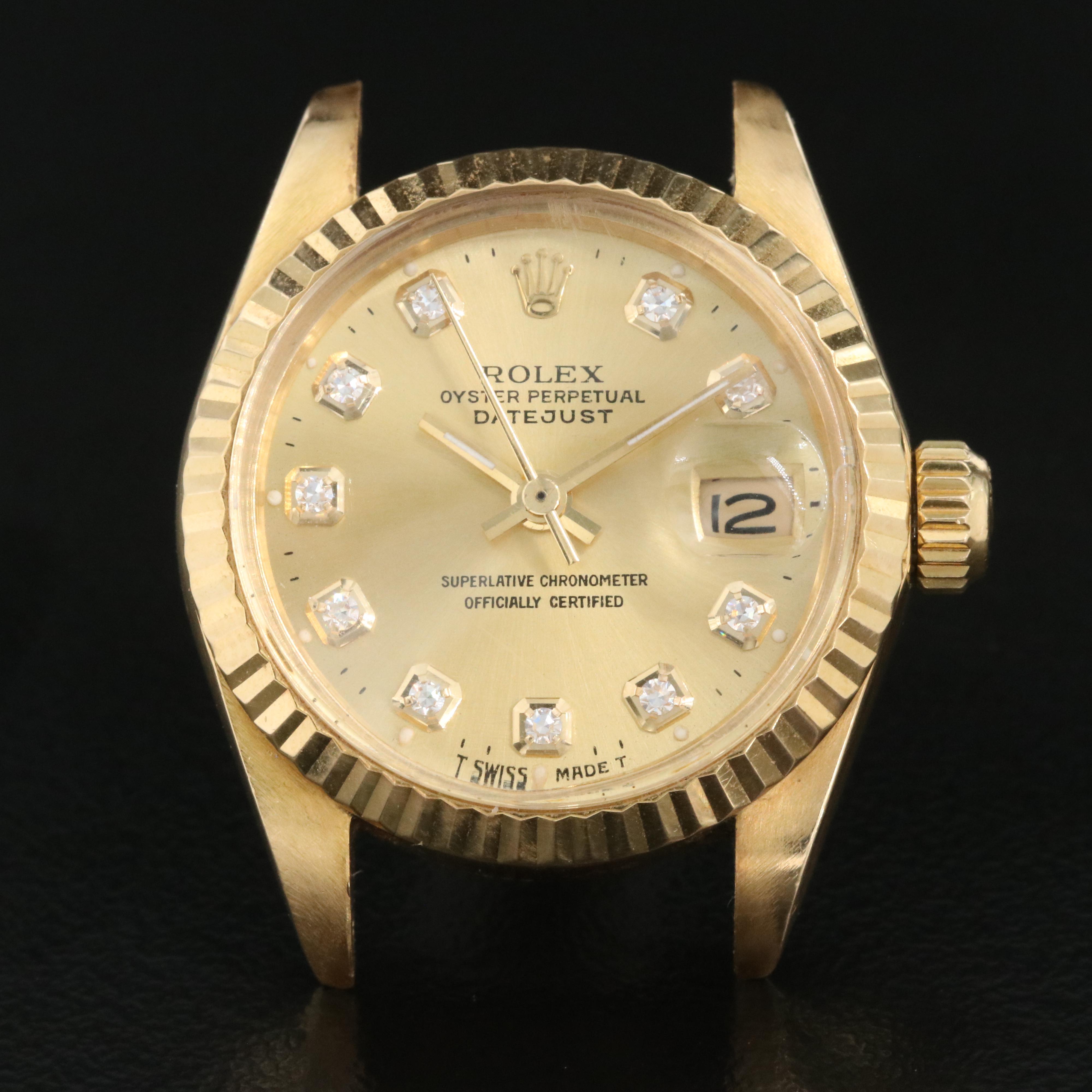 Rolex Oyster Perpetual Datejust 18K 0.10 CTW Diamond Watch