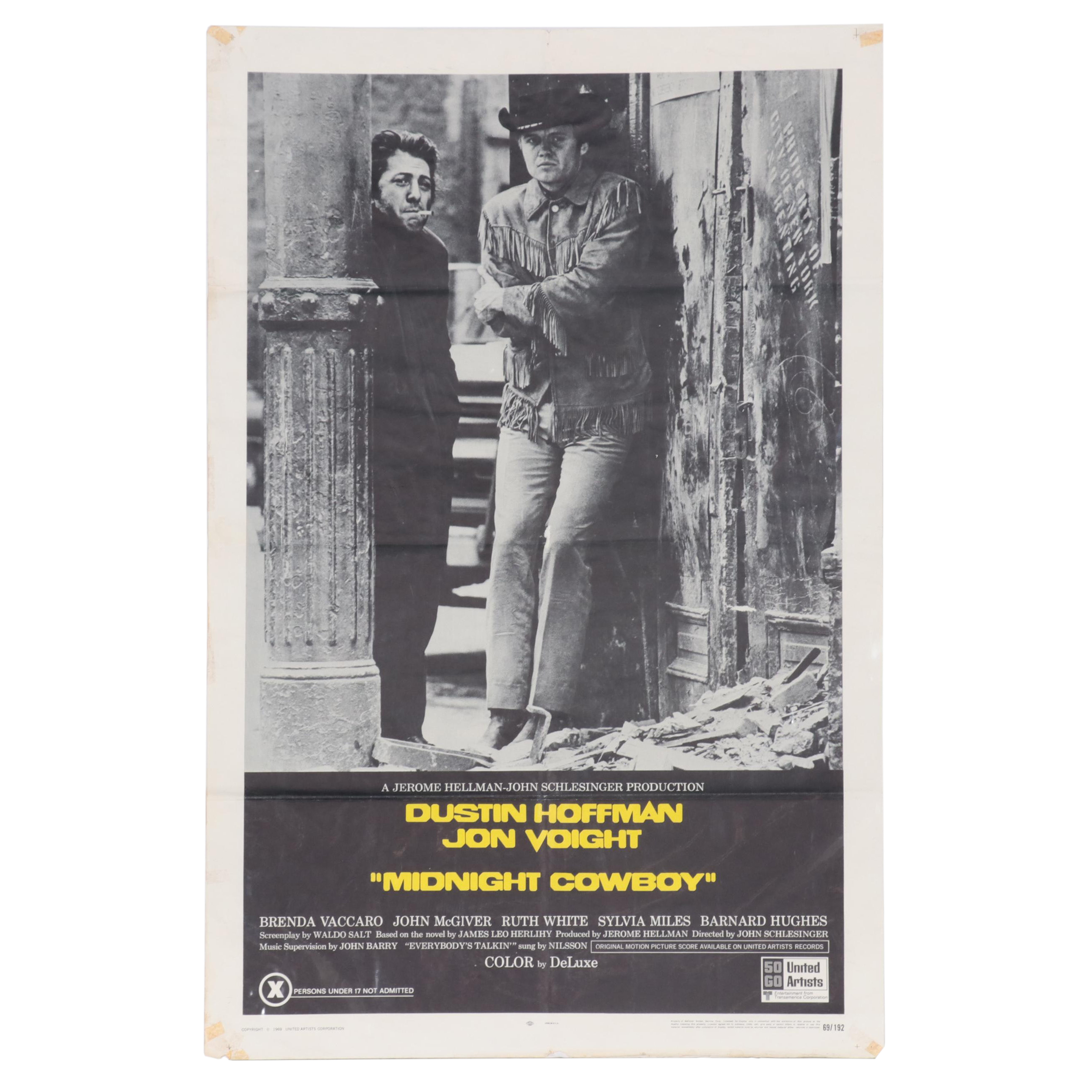Film Release Poster "Midnight Cowboy," 1969
