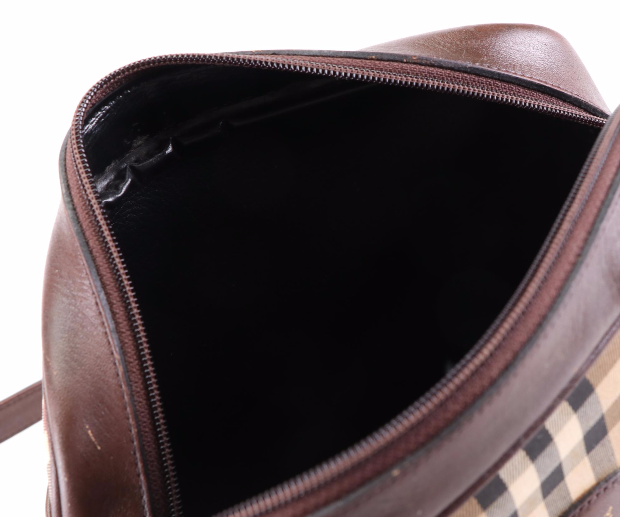 Burberrys Haymarket Check Canvas and Leather Shoulder Bag