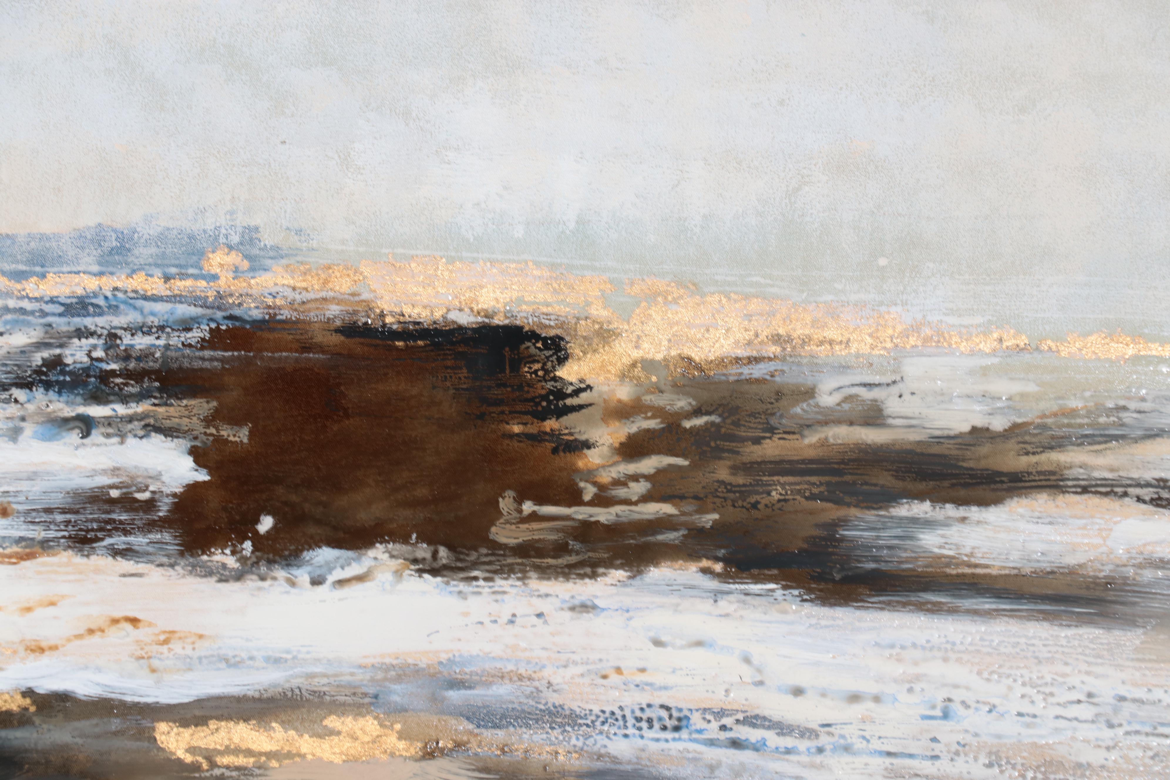 Abstract Landscape Mixed Media Painting, Circa 2018