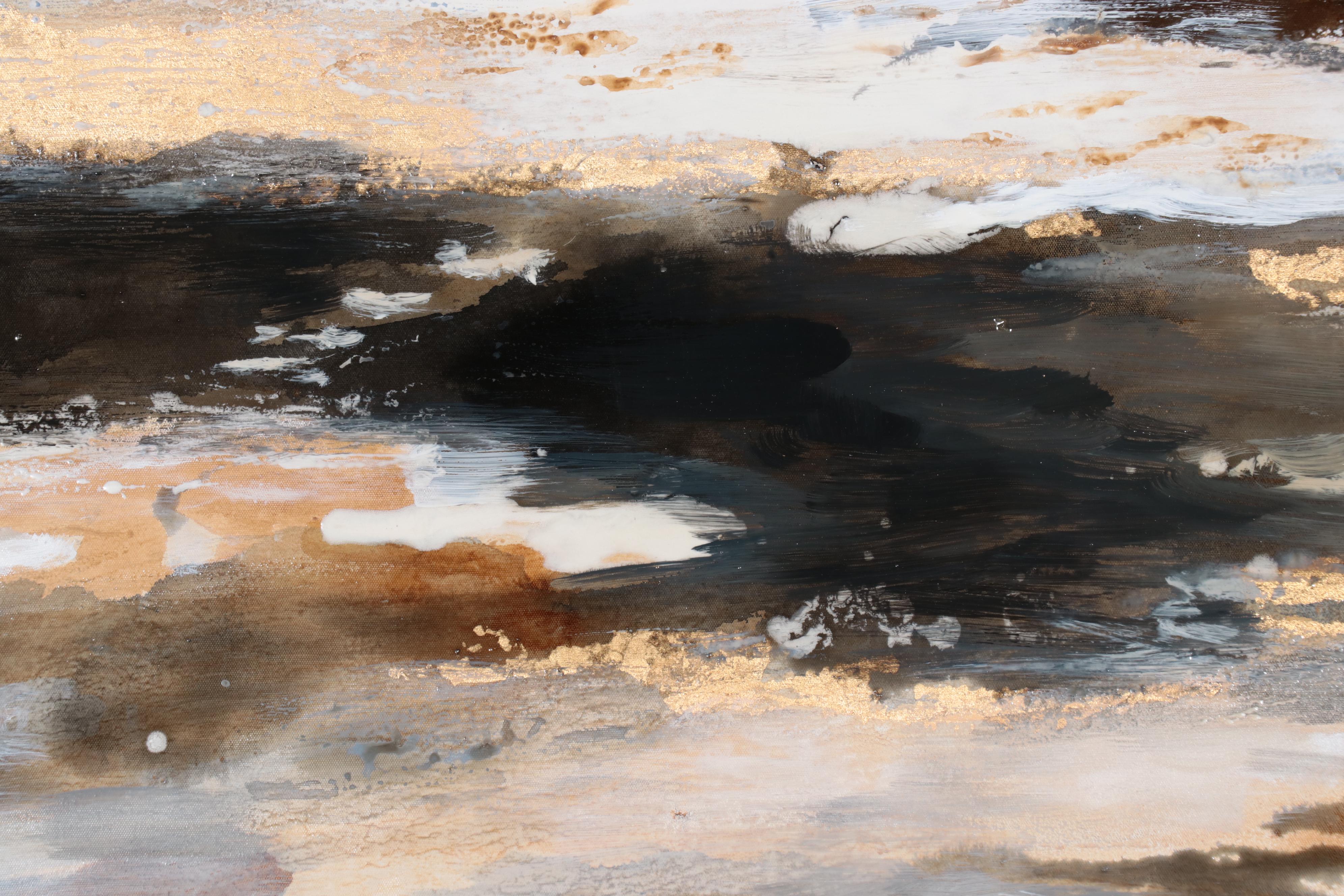 Abstract Landscape Mixed Media Painting, Circa 2018