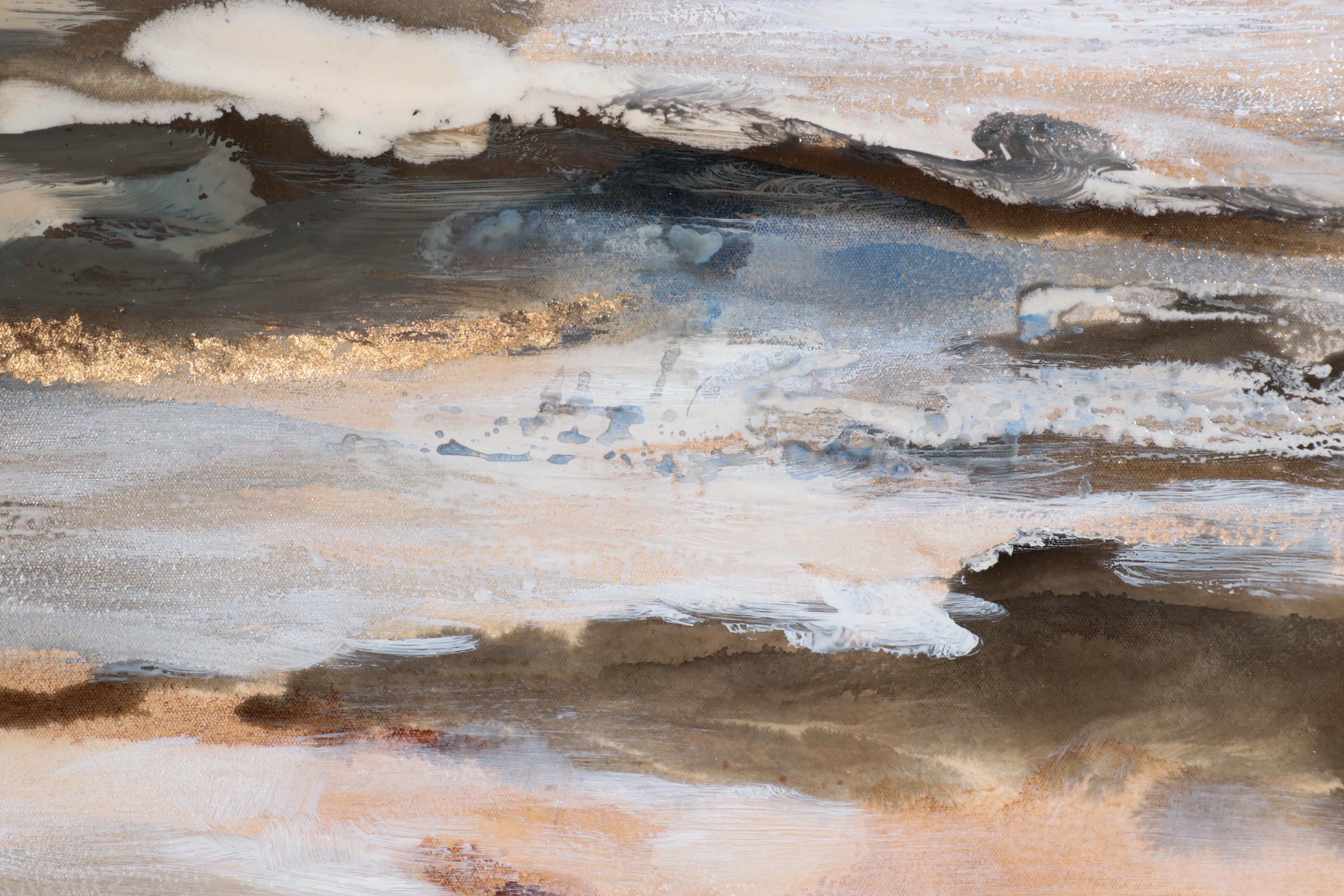 Abstract Landscape Mixed Media Painting, Circa 2018