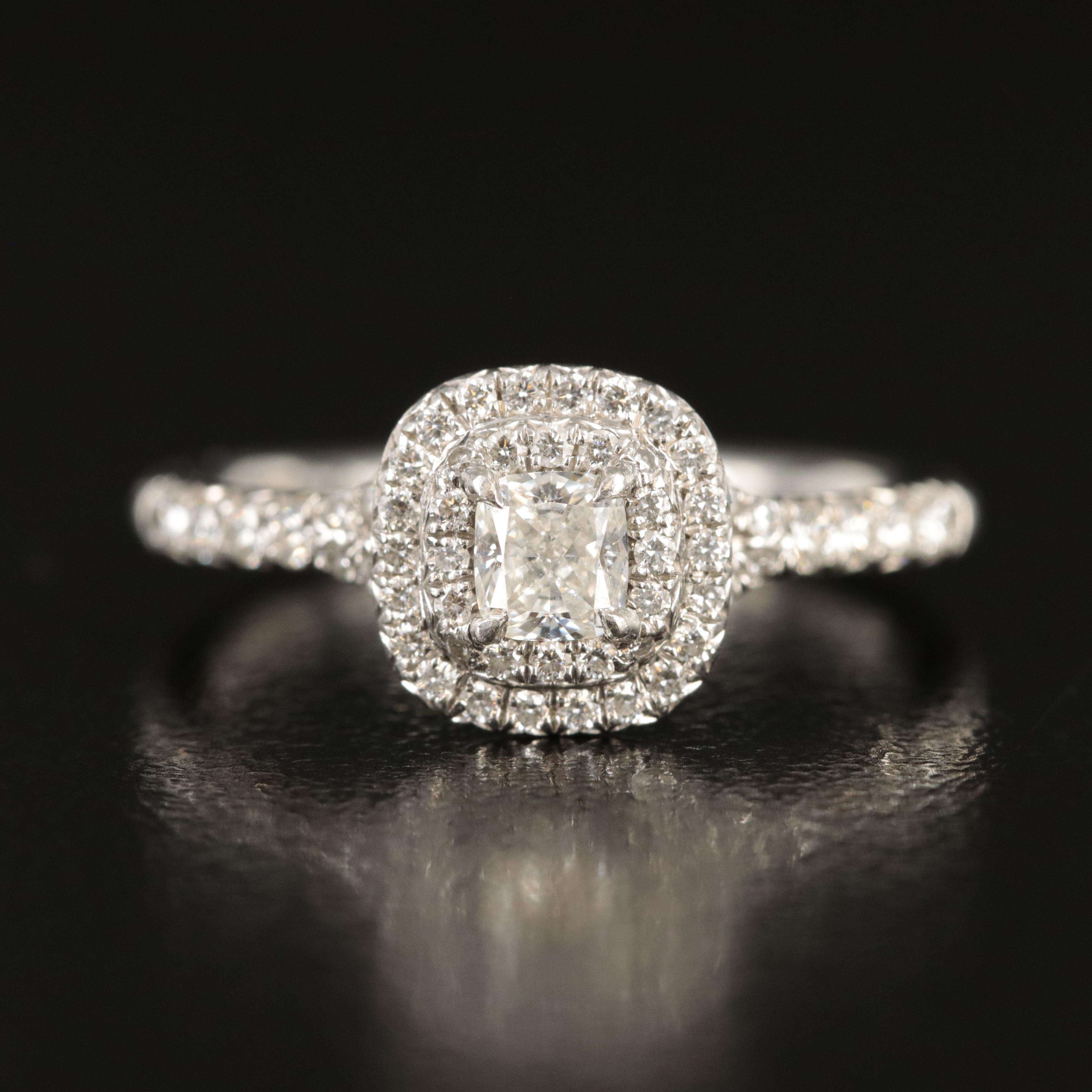 Tiffany & Co. Platinum 0.55 CTW Diamond Double Halo Ring
