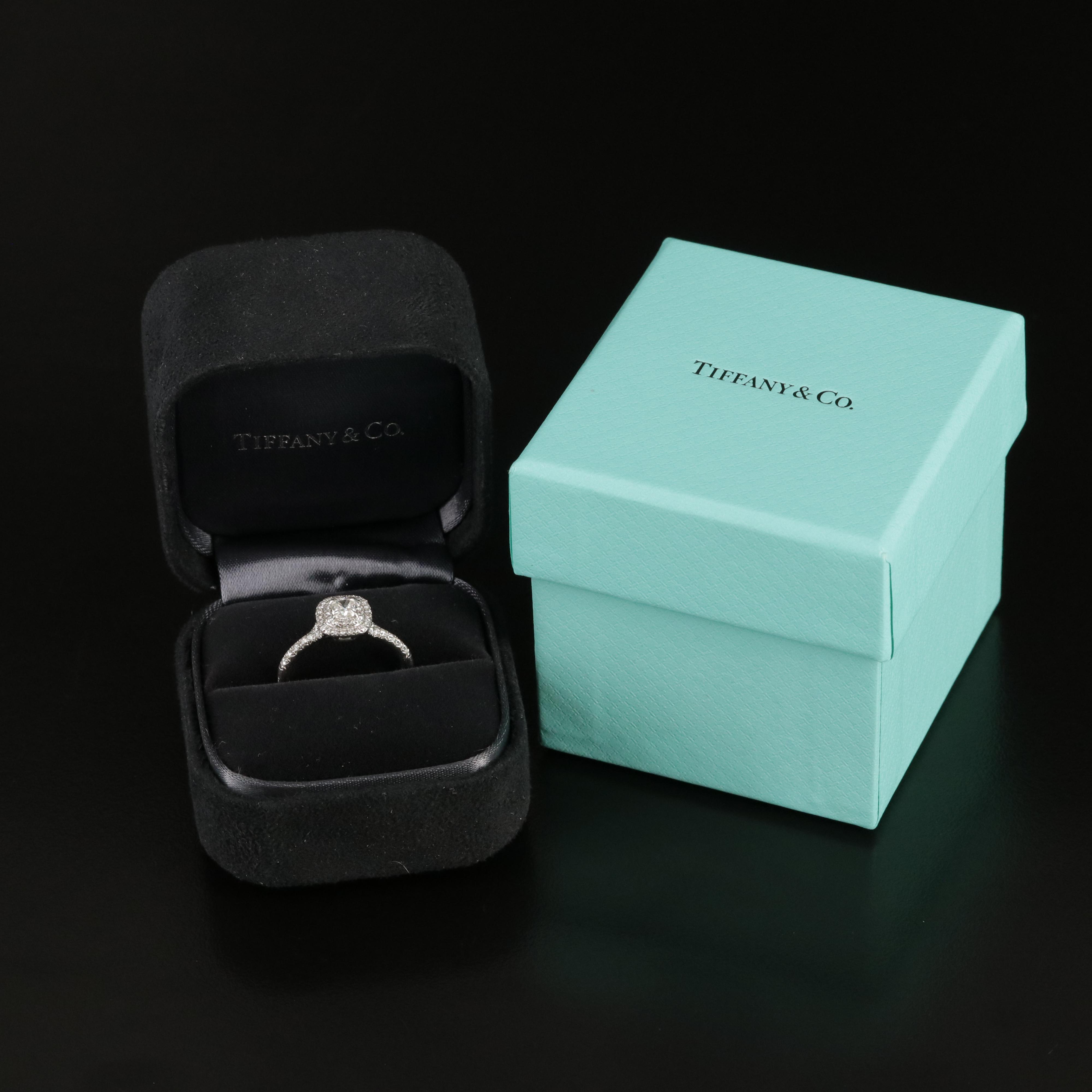 Tiffany & Co. Platinum 0.55 CTW Diamond Double Halo Ring