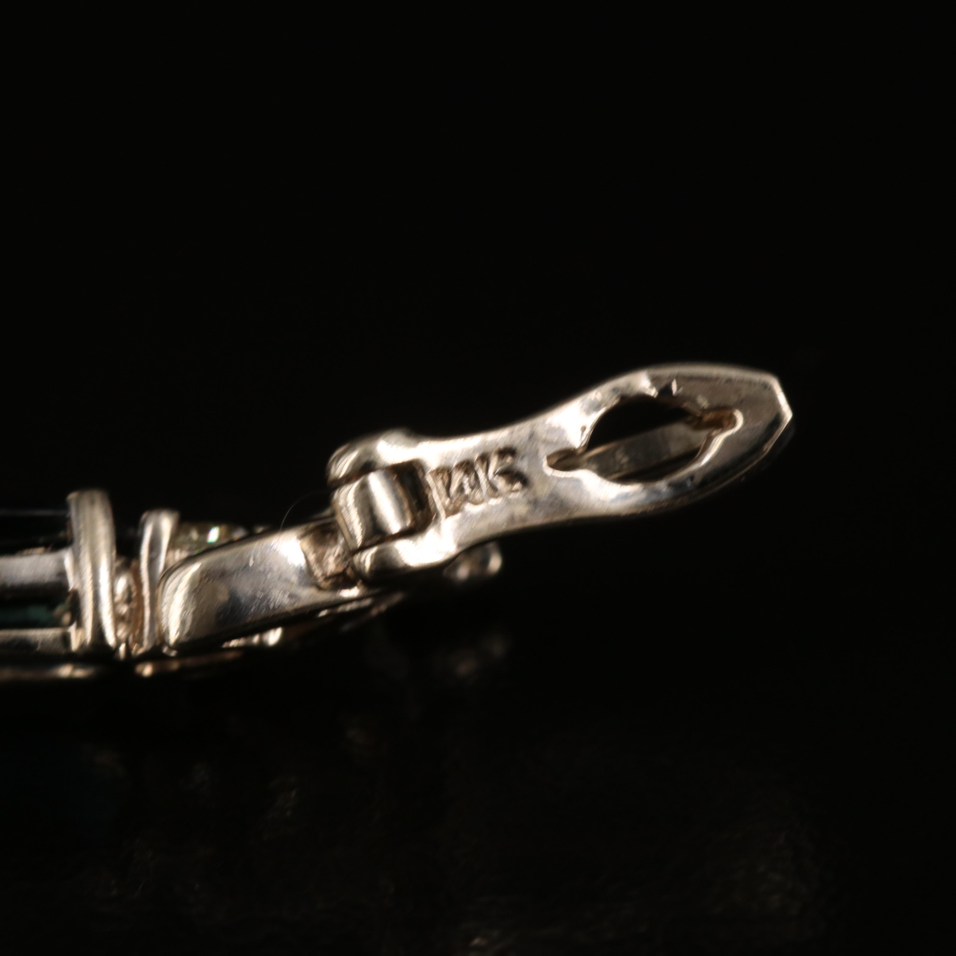 14K Sapphire and 1.32 CTW Diamond Crossover Link Bracelet