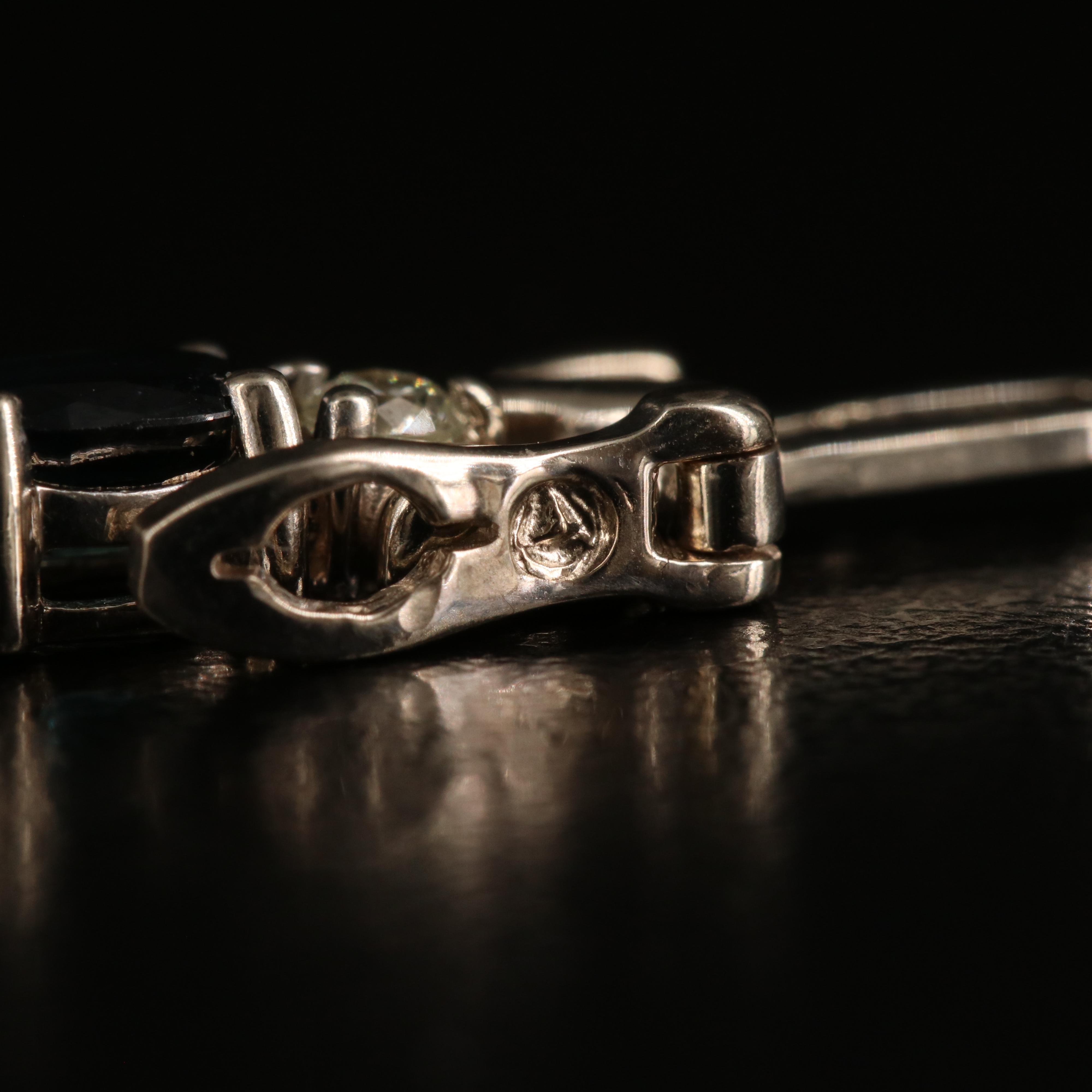 14K Sapphire and 1.32 CTW Diamond Crossover Link Bracelet