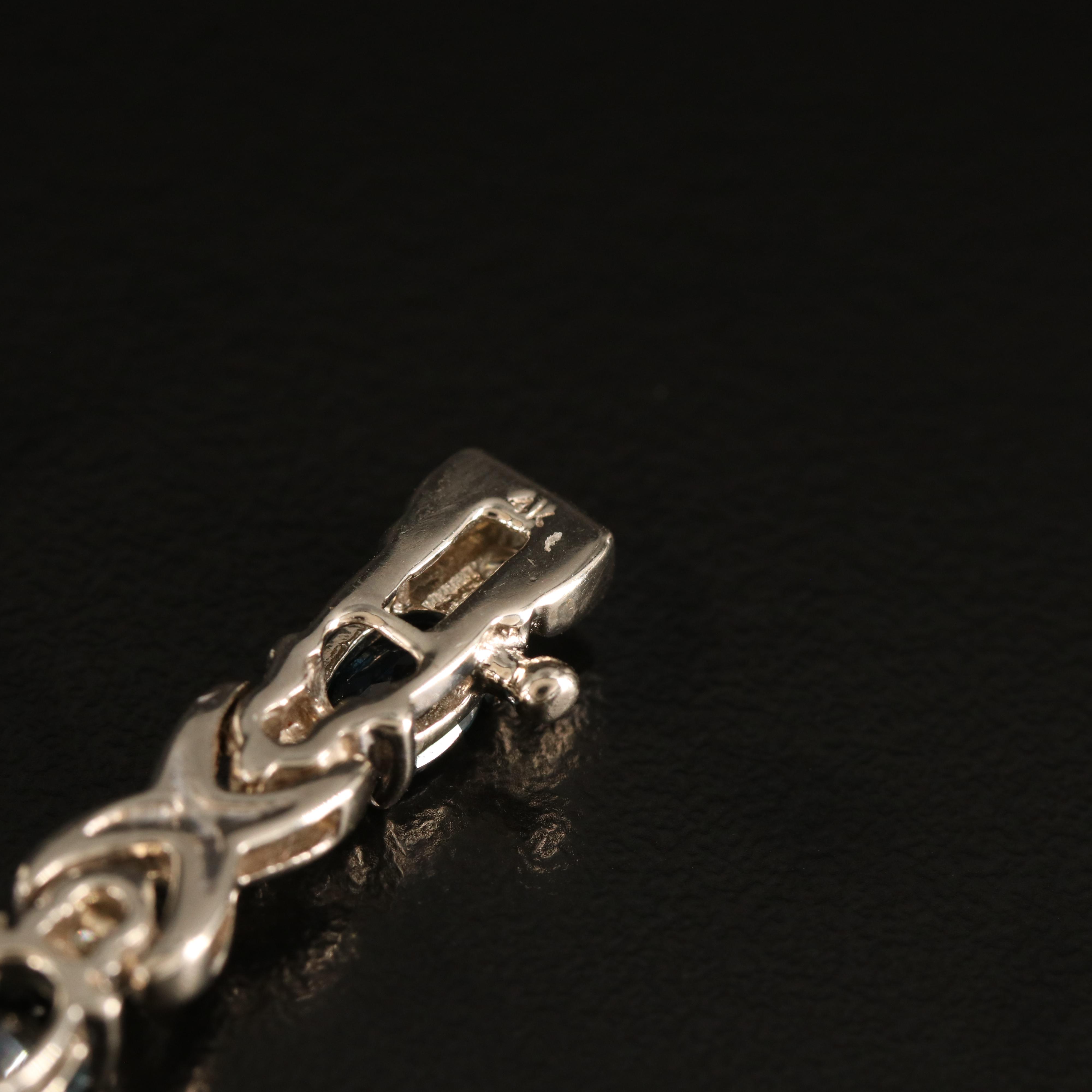 14K Sapphire and 1.32 CTW Diamond Crossover Link Bracelet