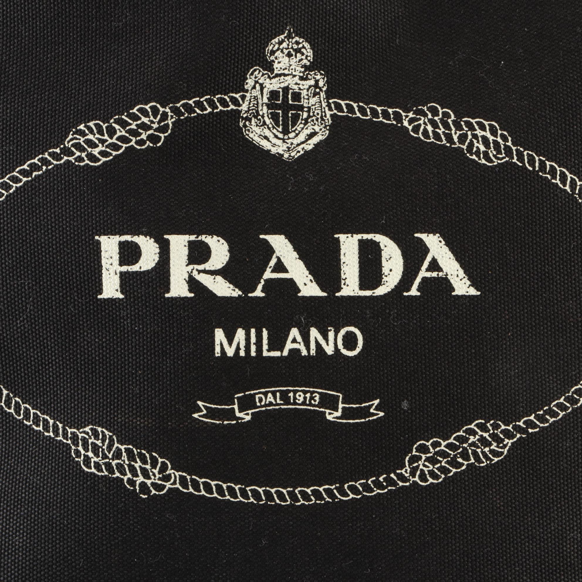 Prada Canapa Logo Tote in Black Canvas