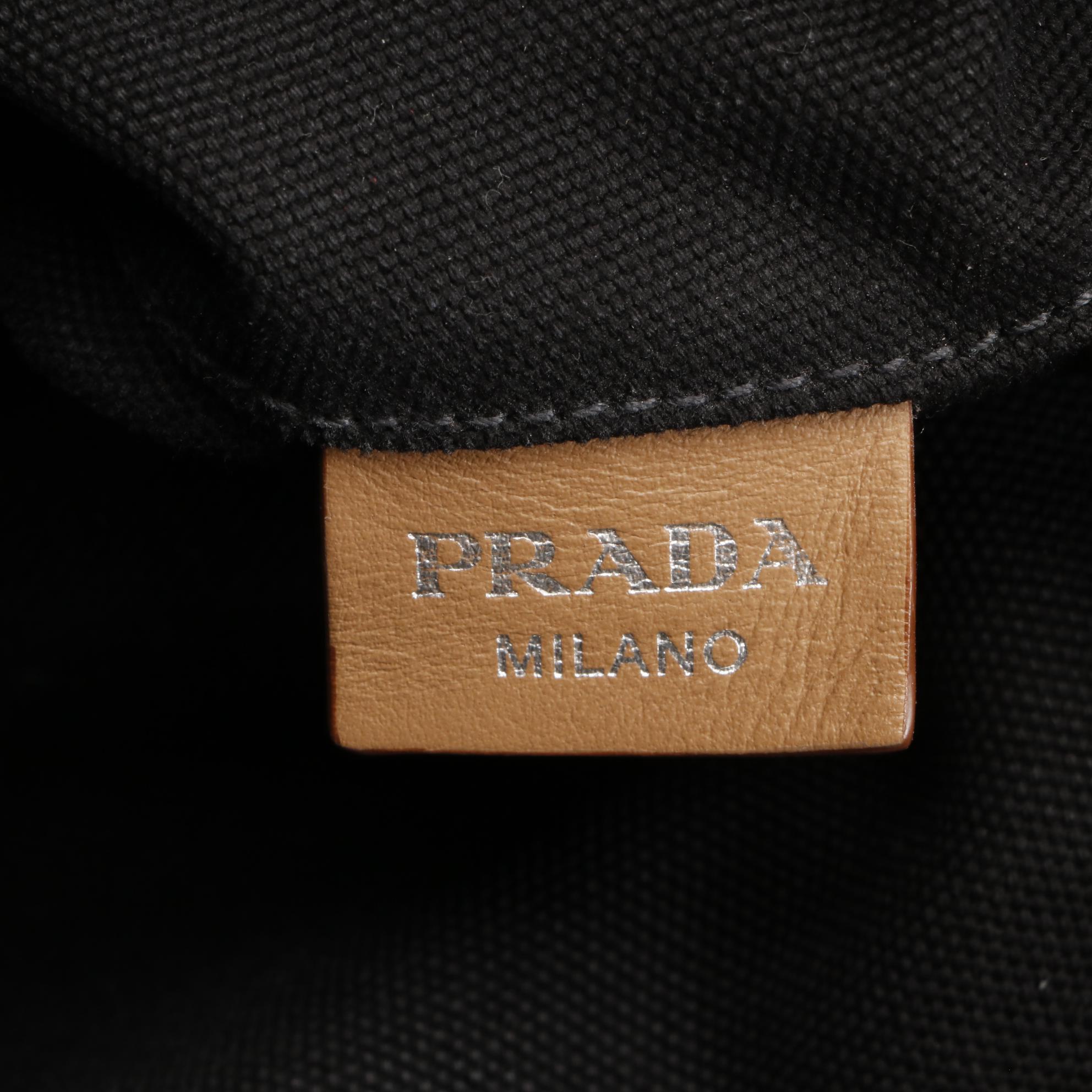Prada Canapa Logo Tote in Black Canvas