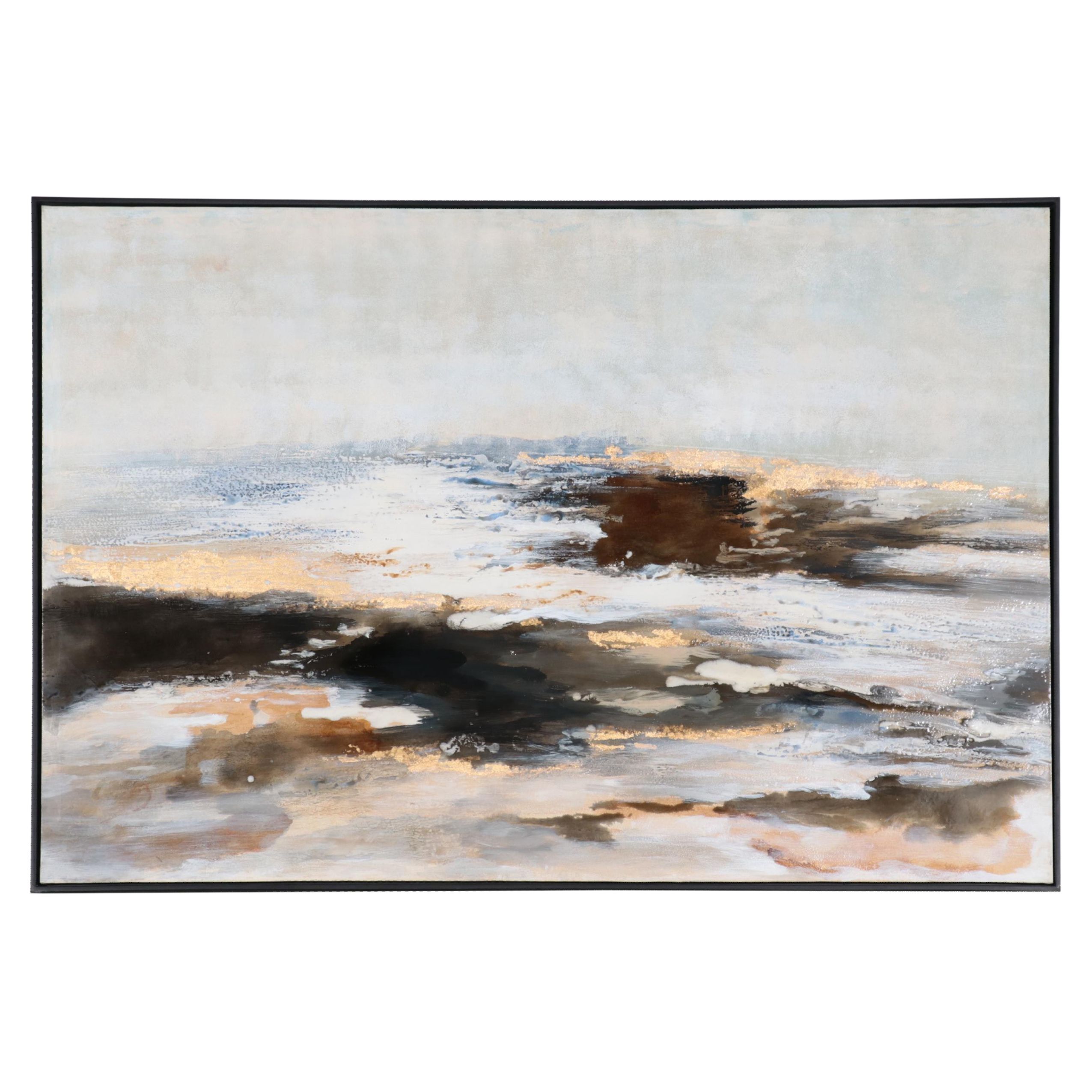 Abstract Landscape Mixed Media Painting, Circa 2018