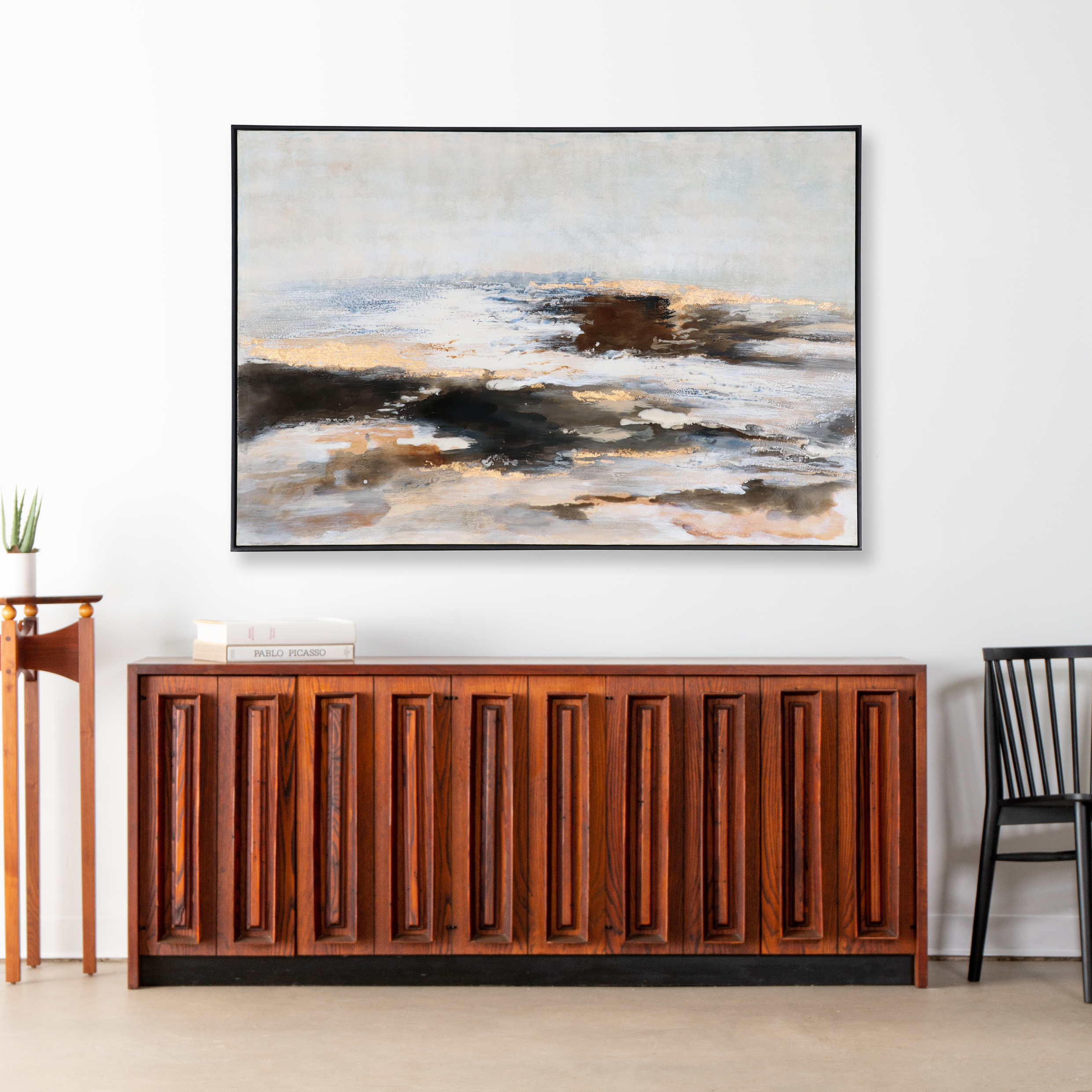 Abstract Landscape Mixed Media Painting, Circa 2018