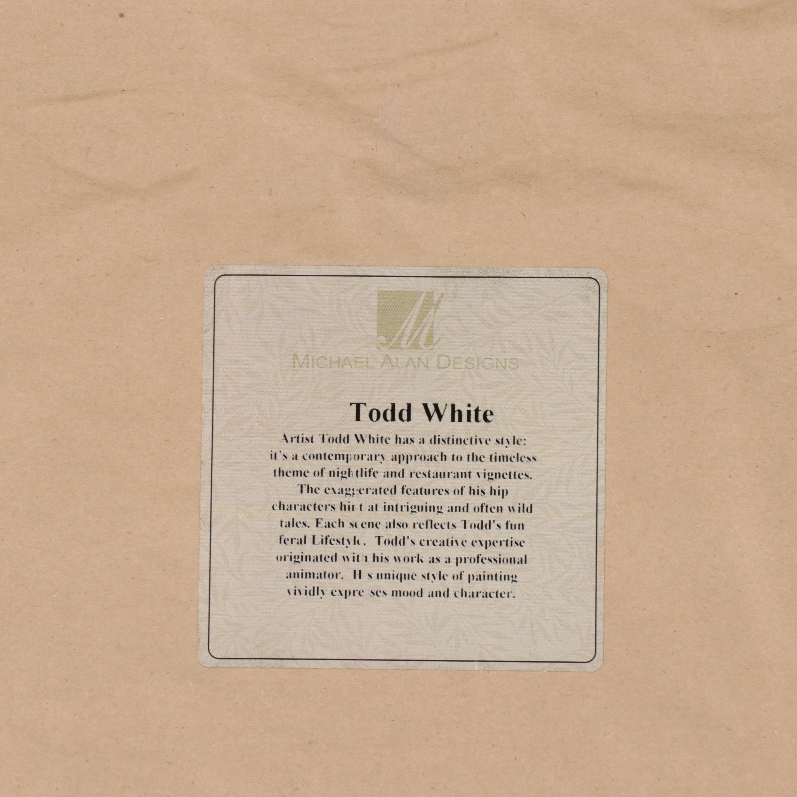 Offset Lithograph After Todd White "Guys and Cards," Late 20th Century