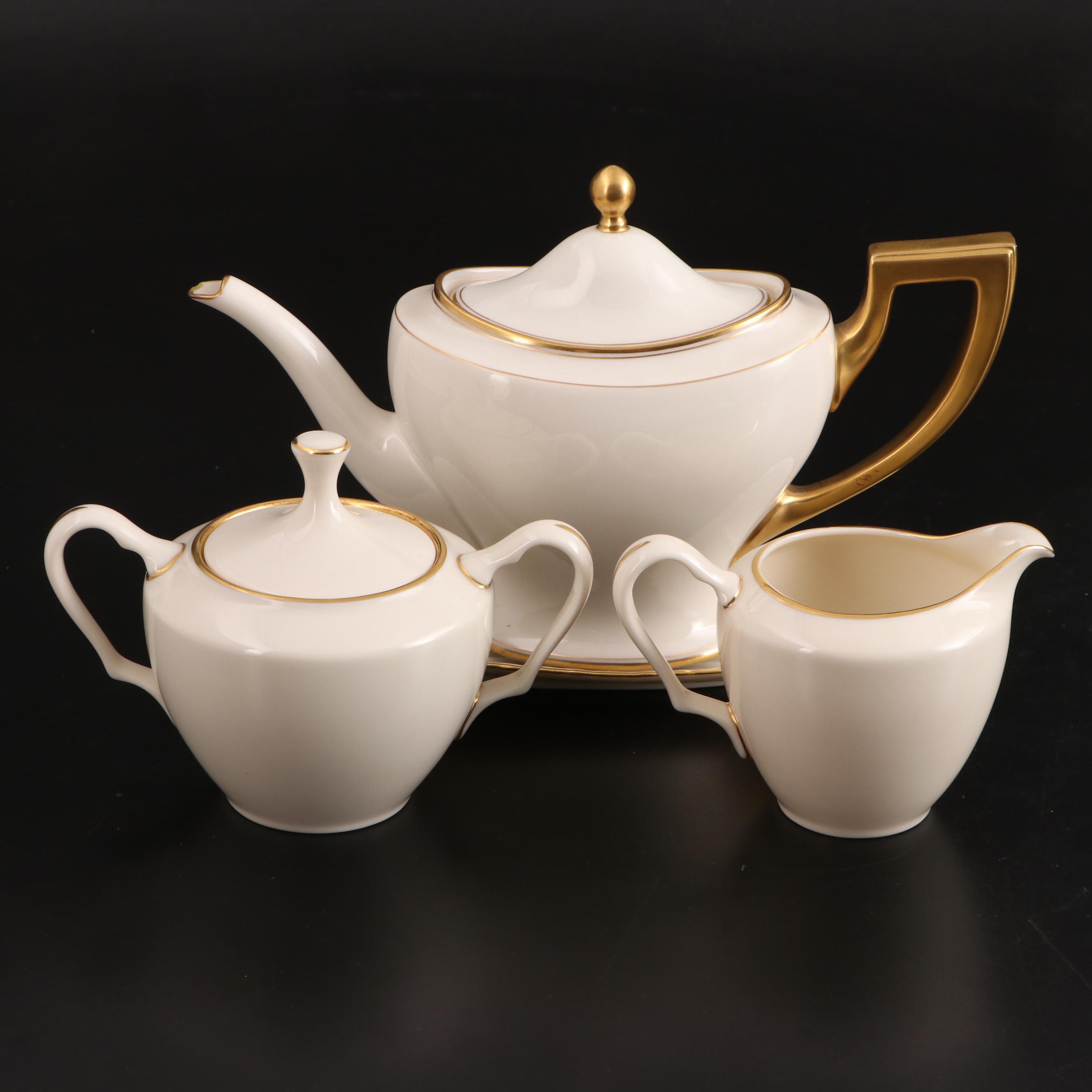 Lenox Teapot, Creamer, Sugar and Nut Dish