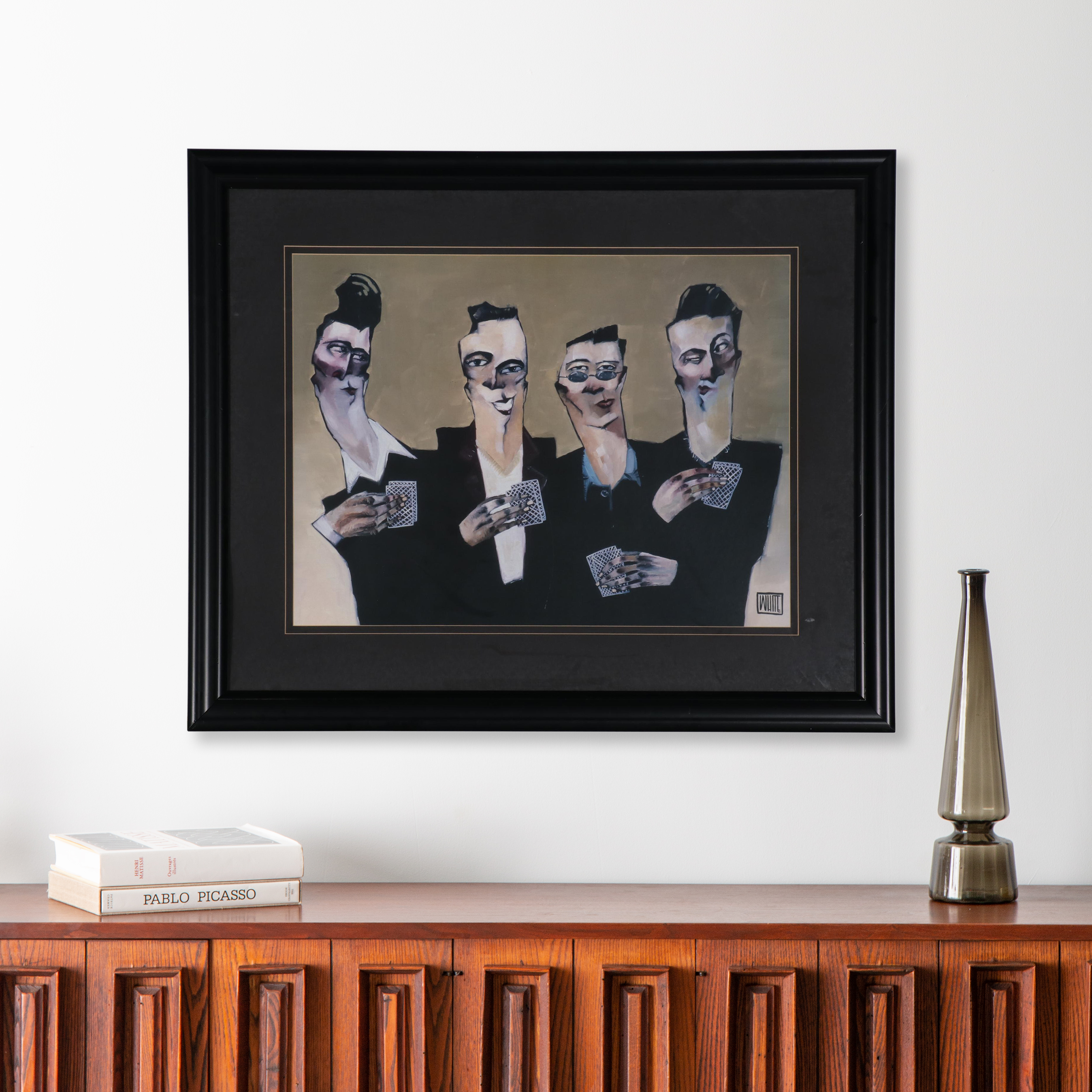 Offset Lithograph After Todd White "Guys and Cards," Late 20th Century