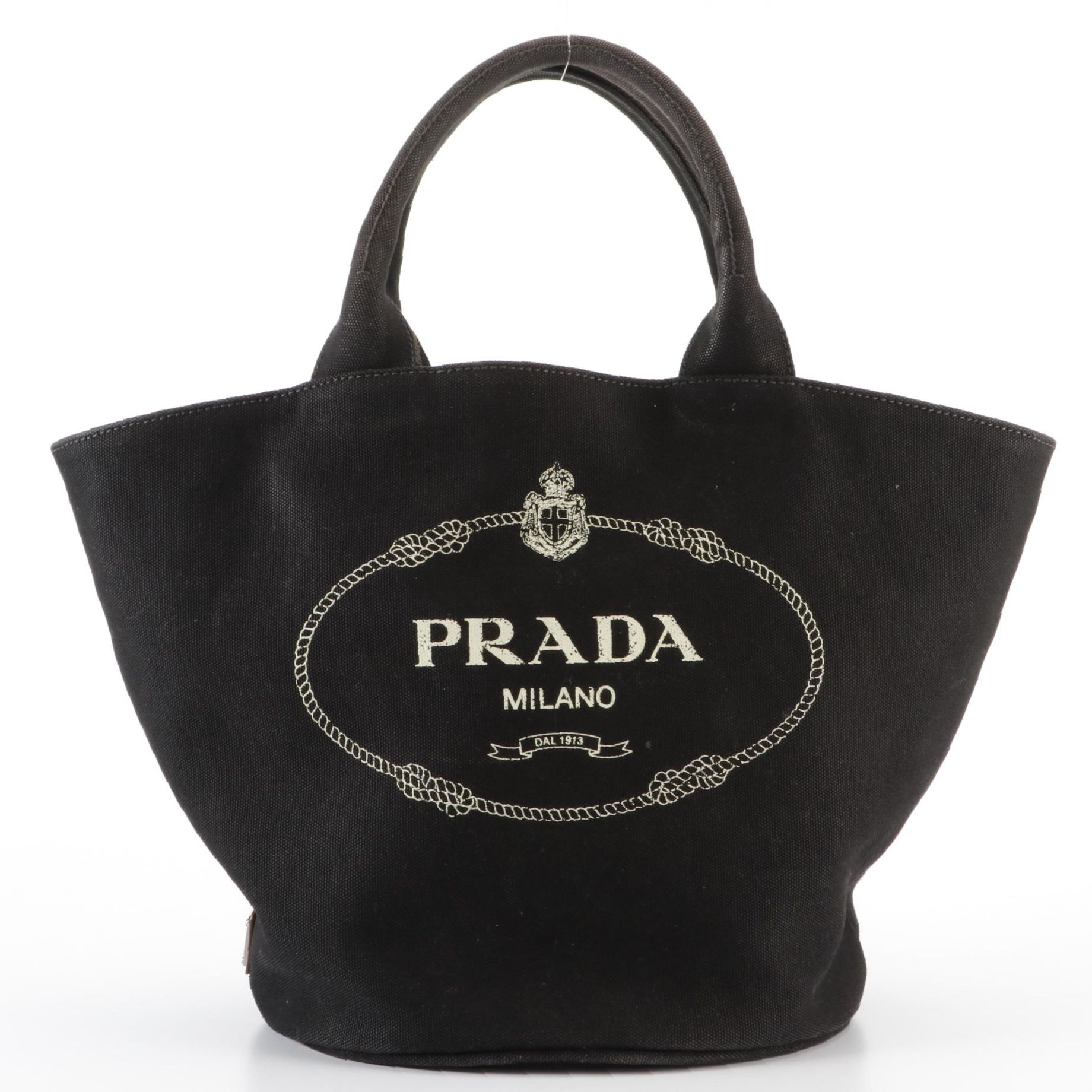 Prada Canapa Logo Tote in Black Canvas