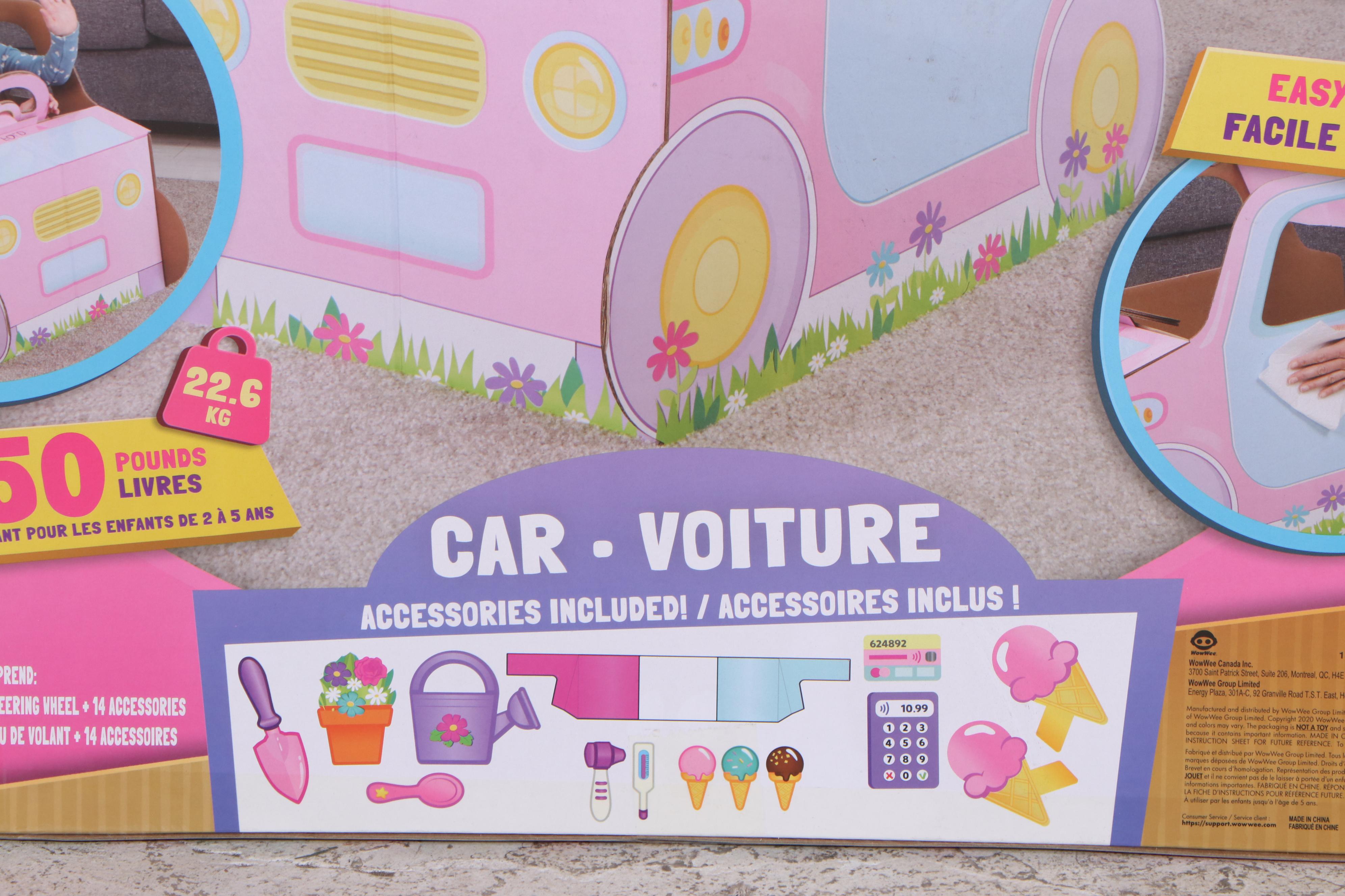WowWee Pop2Play StrongFold Cardboard Pink Toy Car and Indoor Playhouse Sets