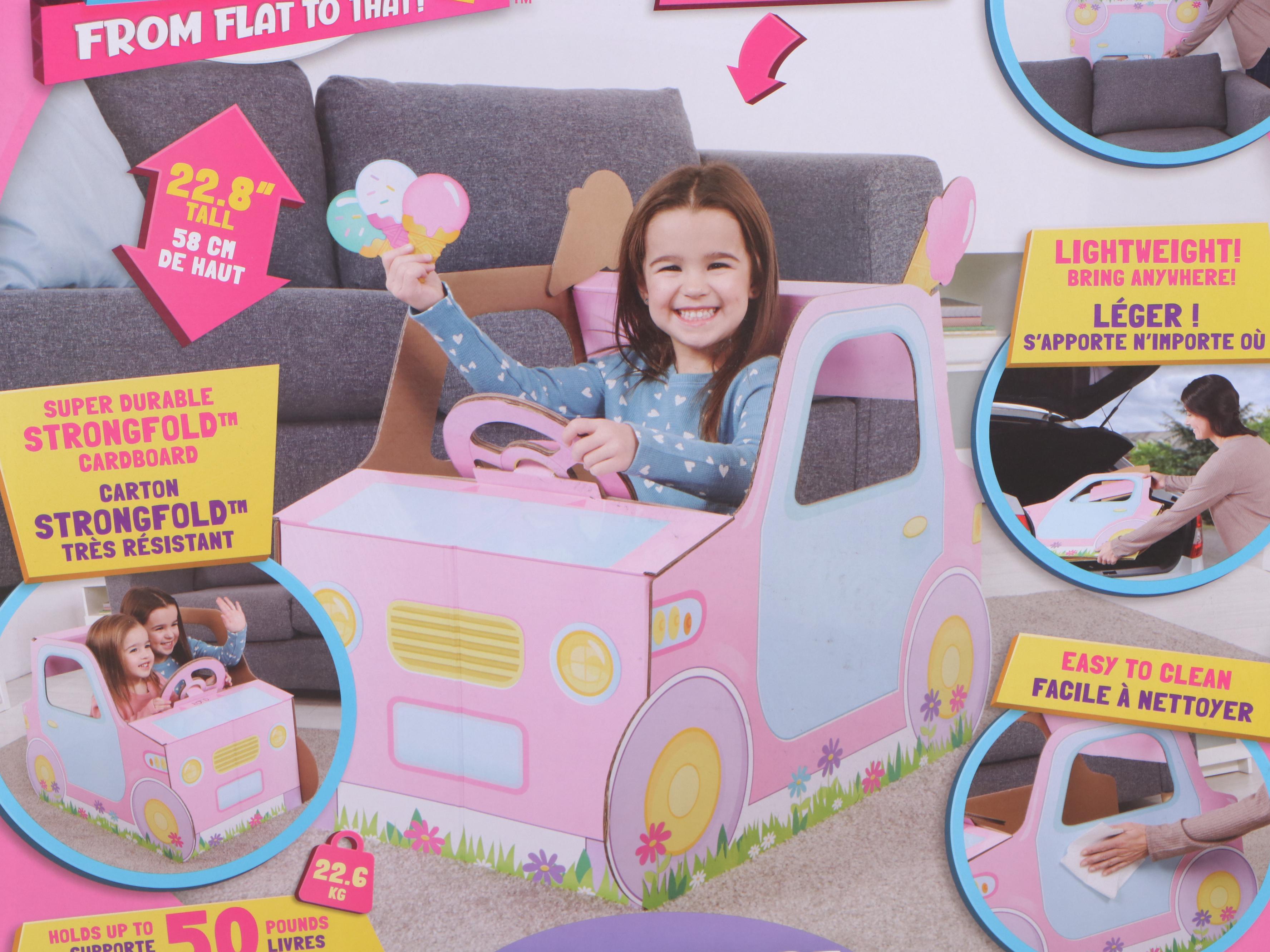 WowWee Pop2Play StrongFold Cardboard Pink Toy Car and Indoor Playhouse Sets