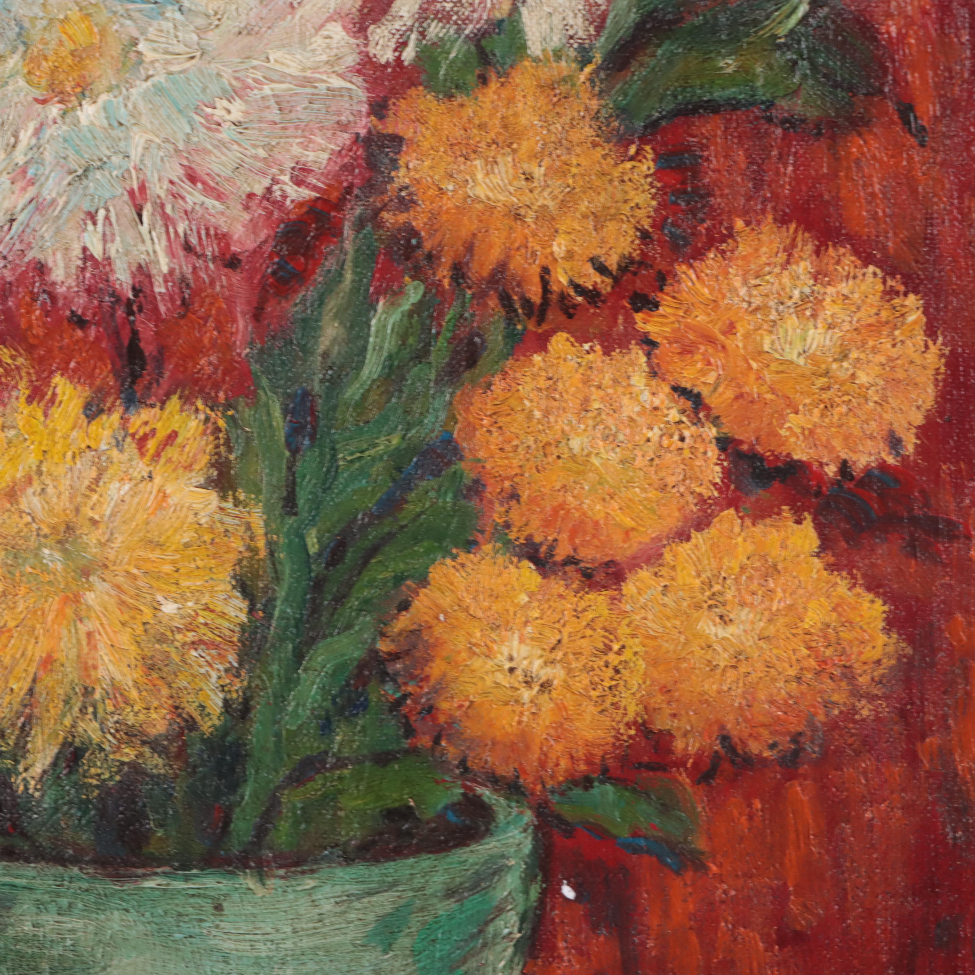 Floral Still Life Oil Painting Manner of Louis Valtat, Circa 1930