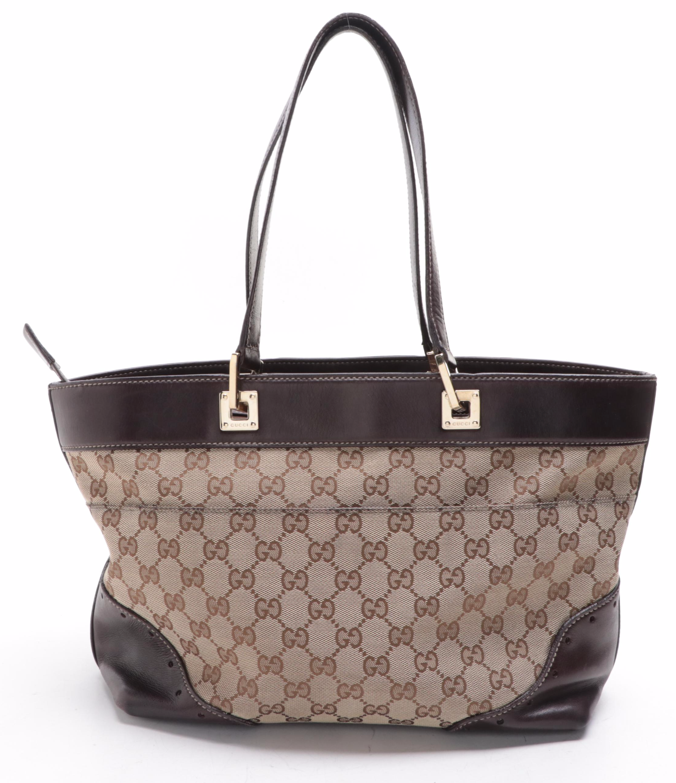 Gucci GG Canvas and Leather Shoulder Tote