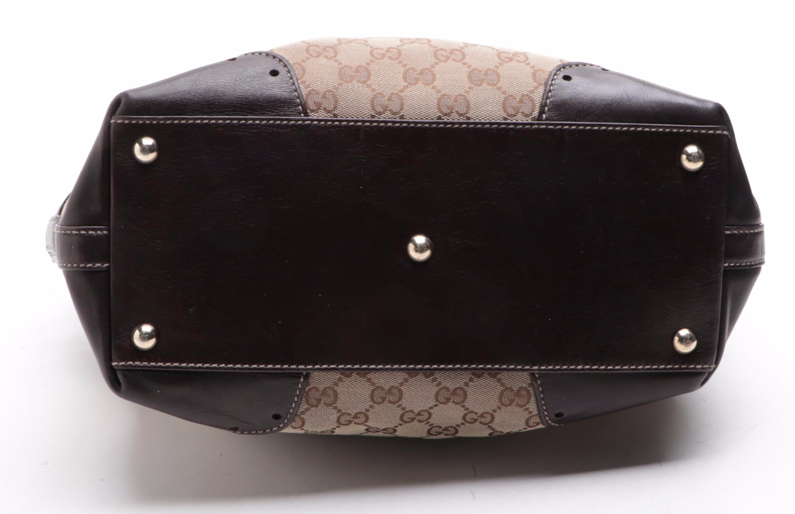 Gucci GG Canvas and Leather Shoulder Tote