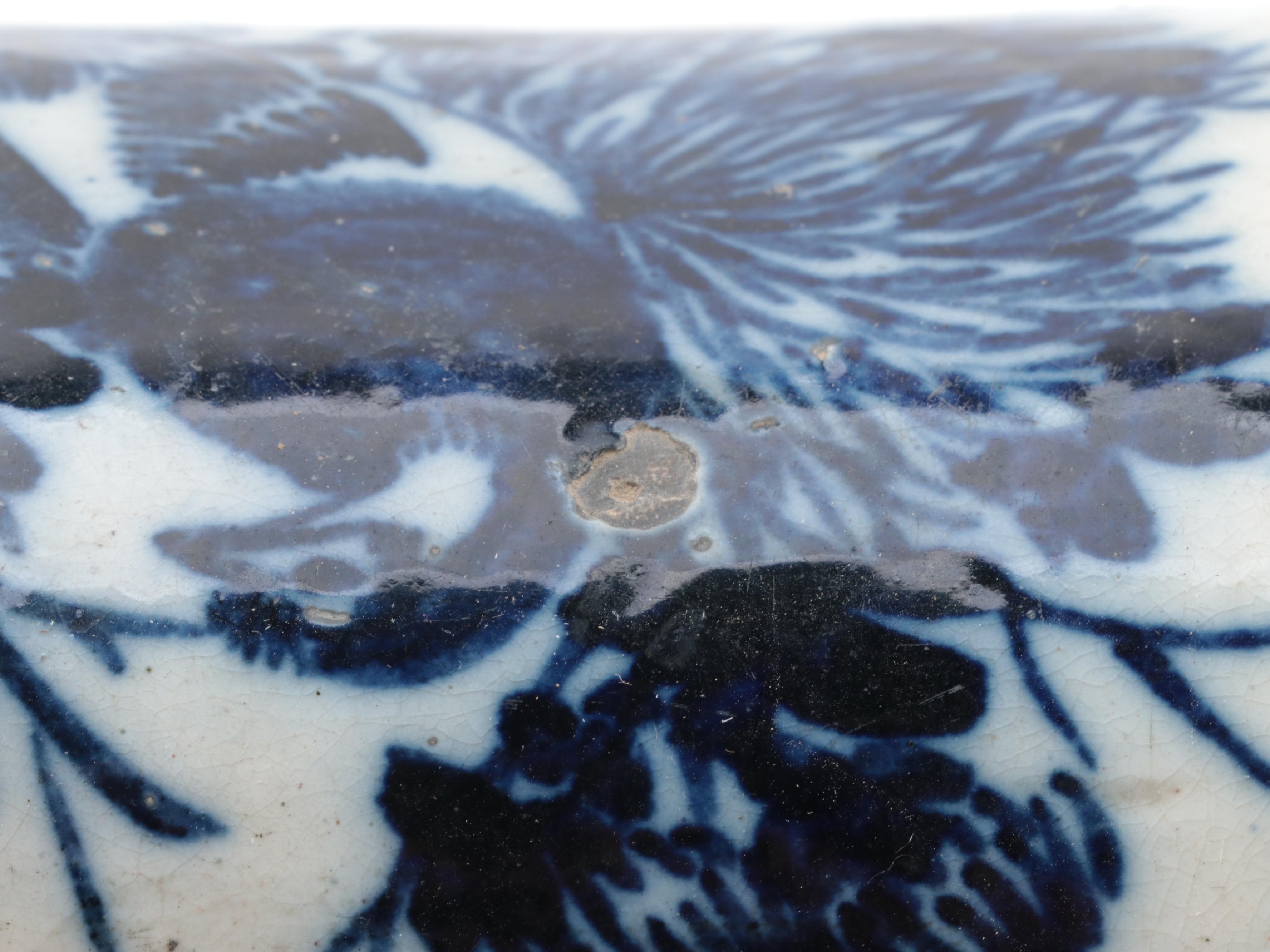 Chinese Blue and White Porcelain Opium Pillow