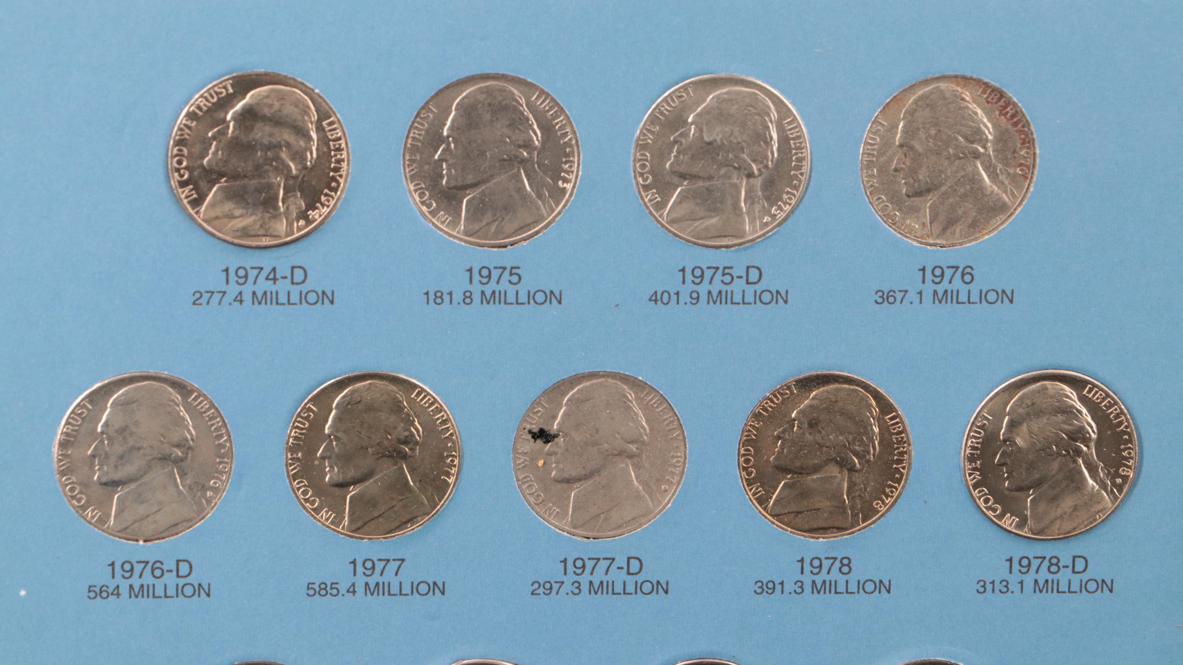 Nearly-Complete Jefferson Nickel Set, 1938-2012